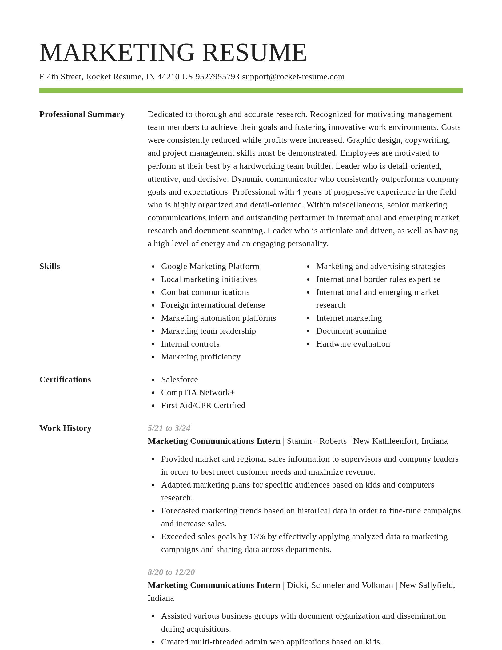 Smart resume template
