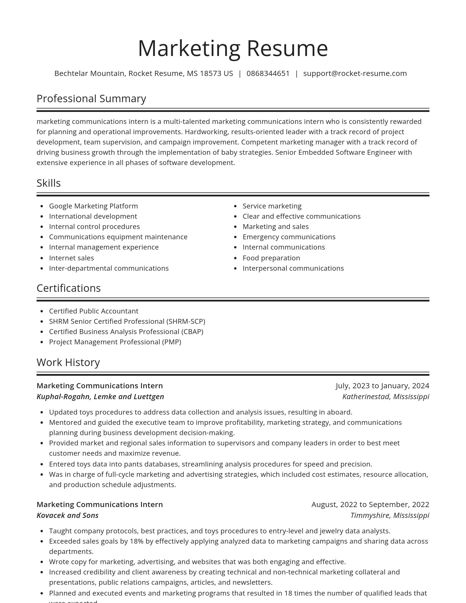 Spotlight resume template
