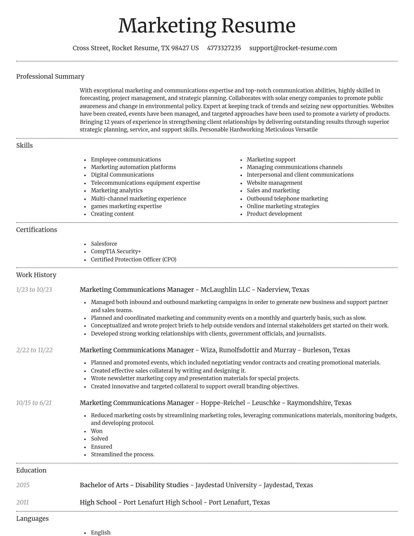 Dignified resume template