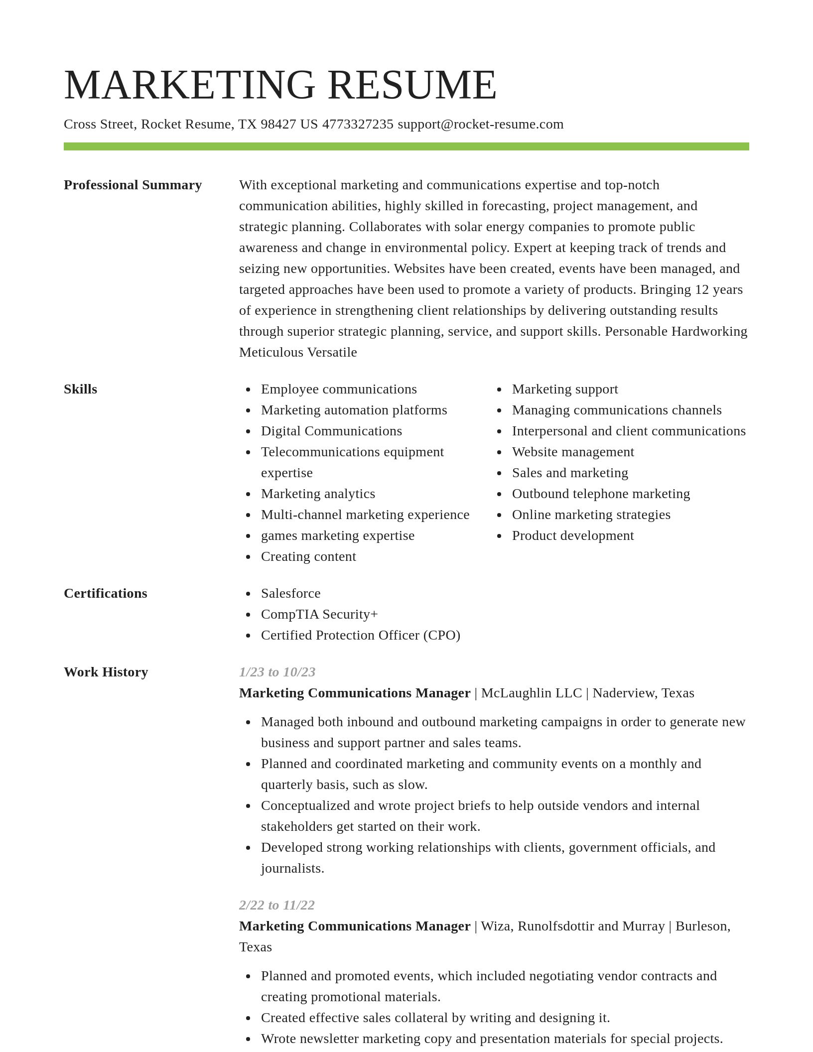 Smart resume template