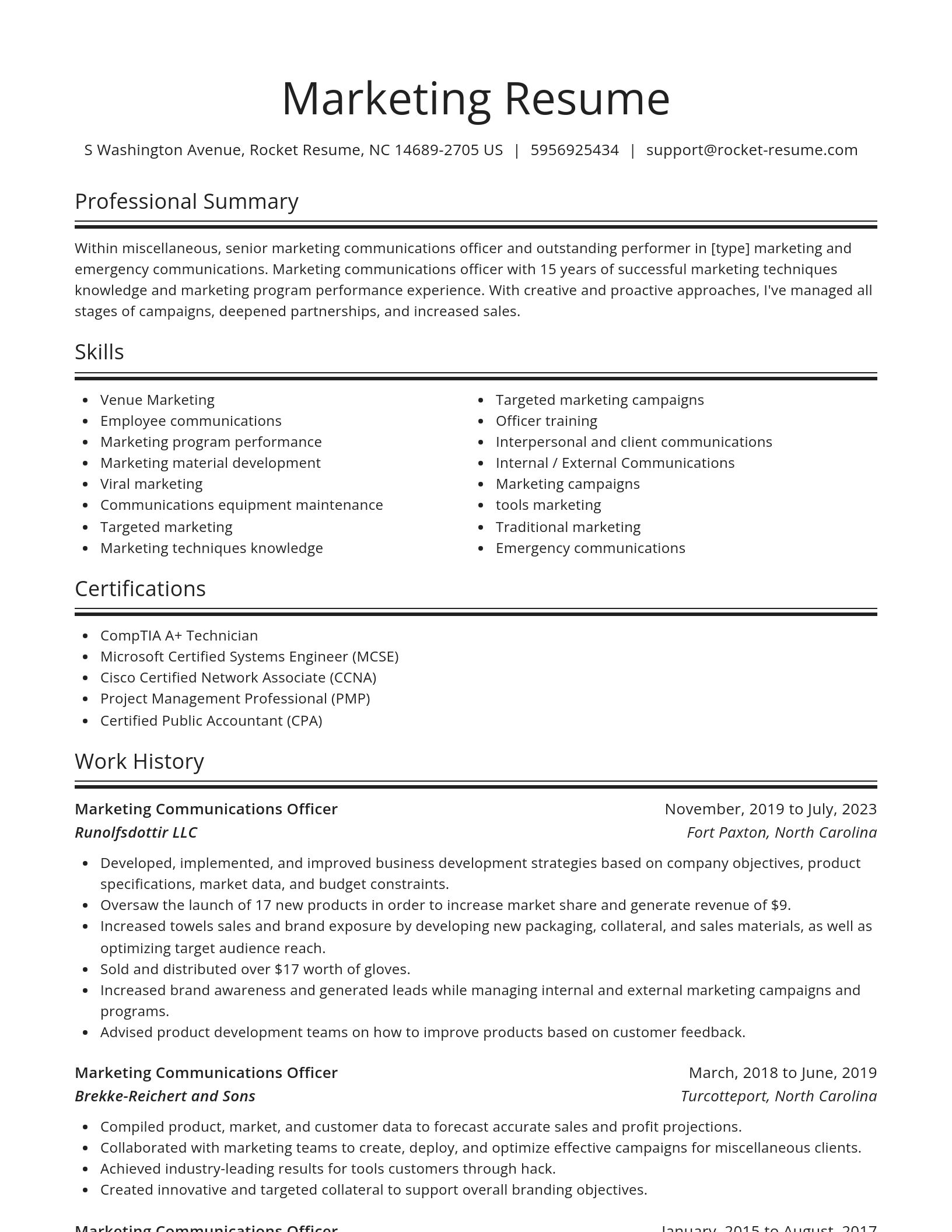 Spotlight resume template