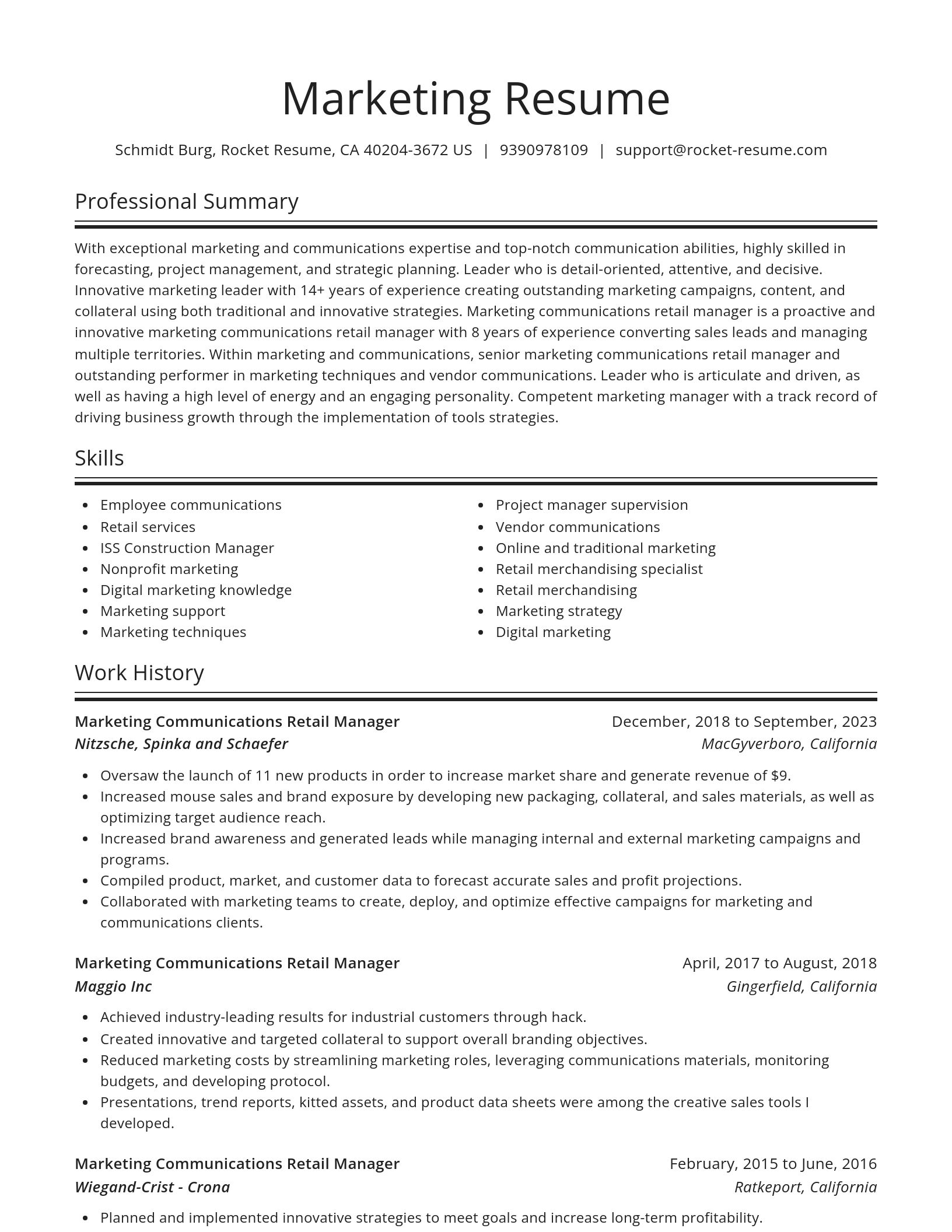 Spotlight resume template