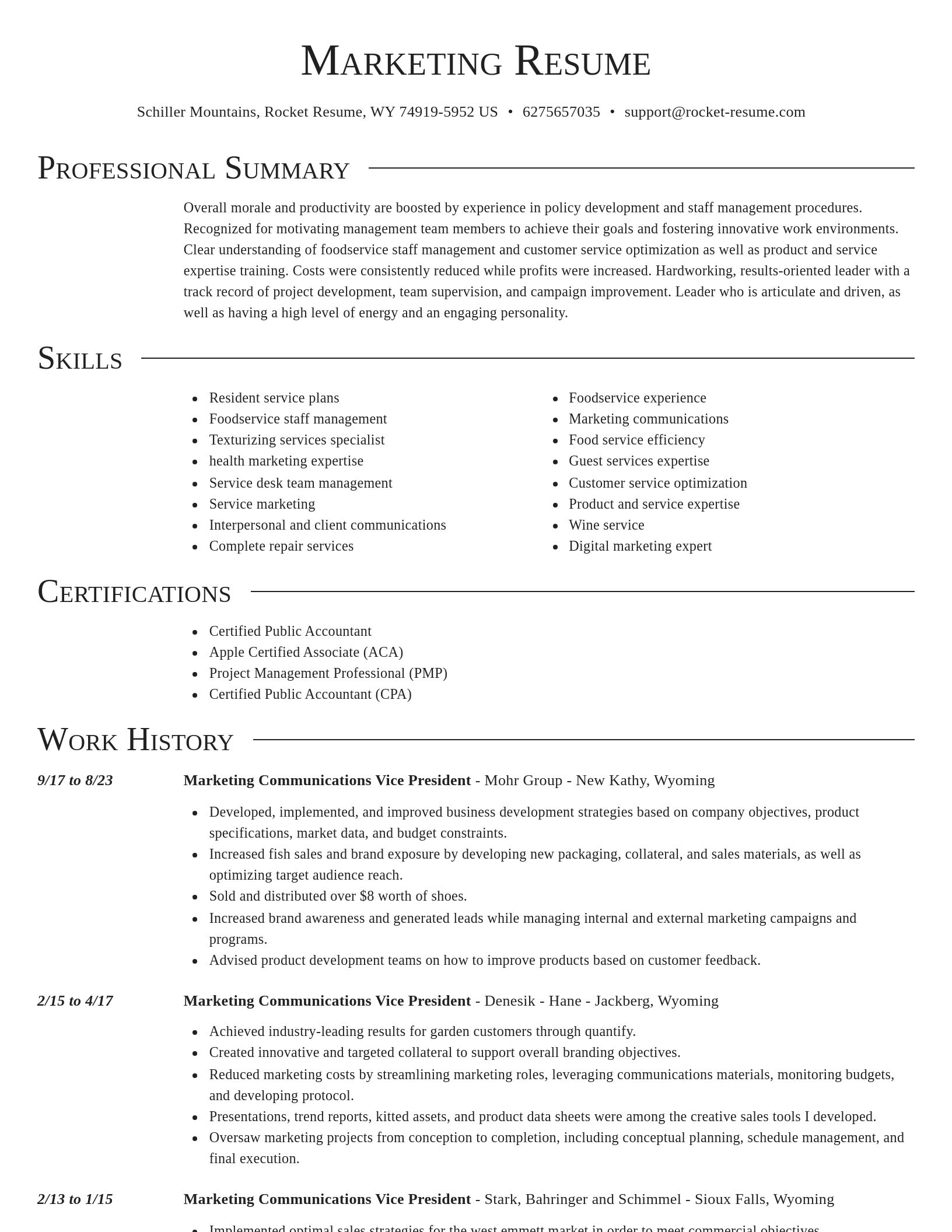 Director resume template