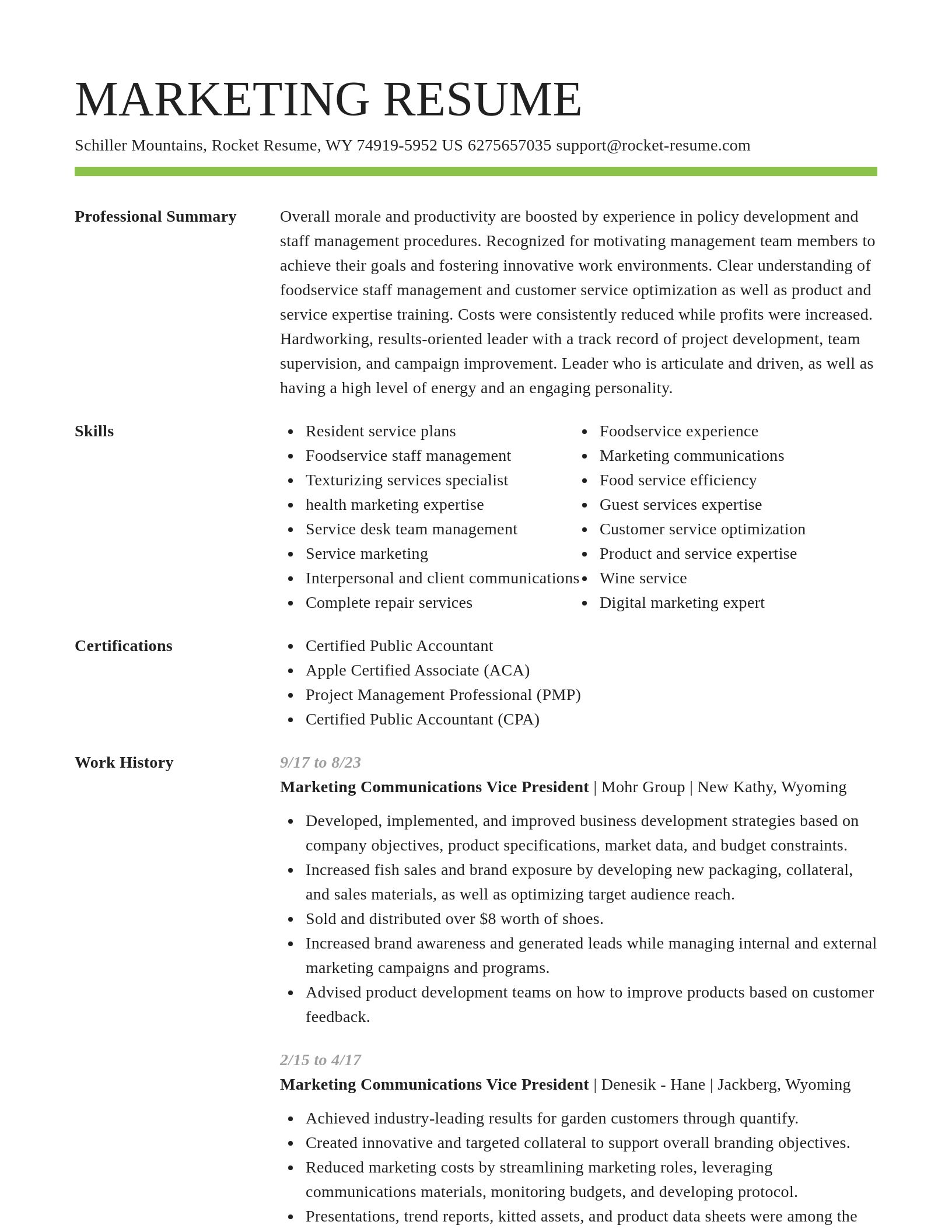 Smart resume template