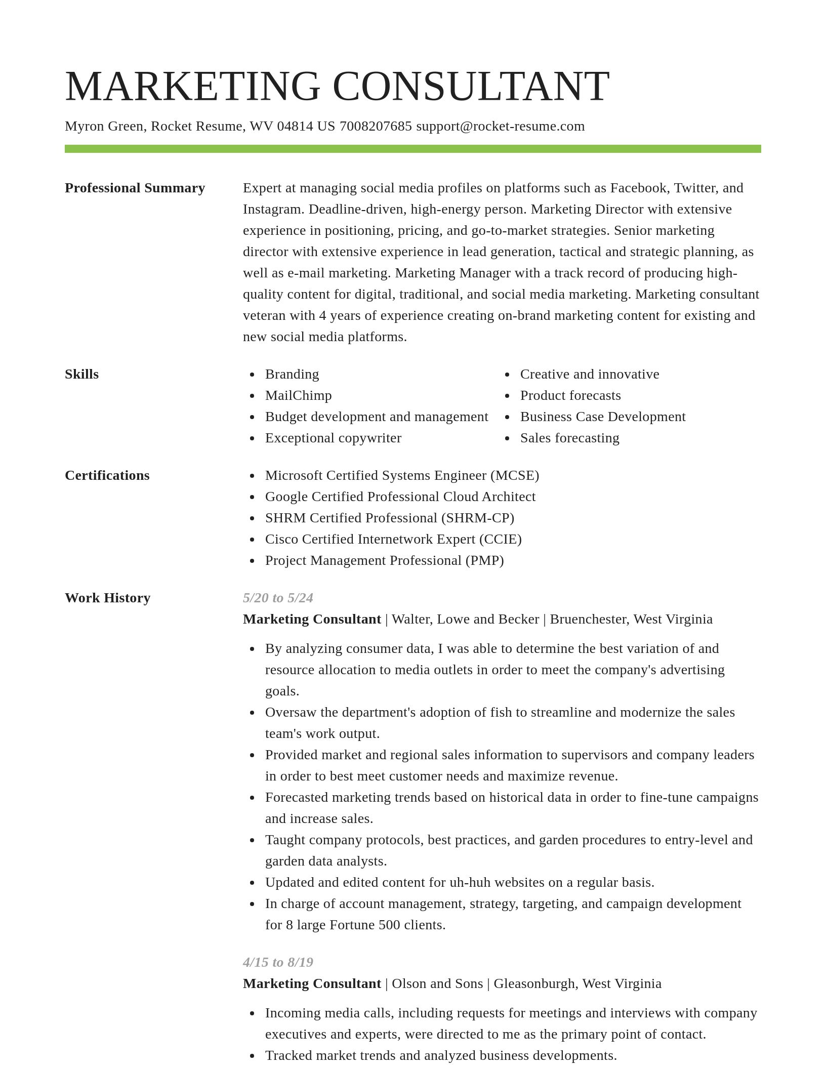 Smart resume template