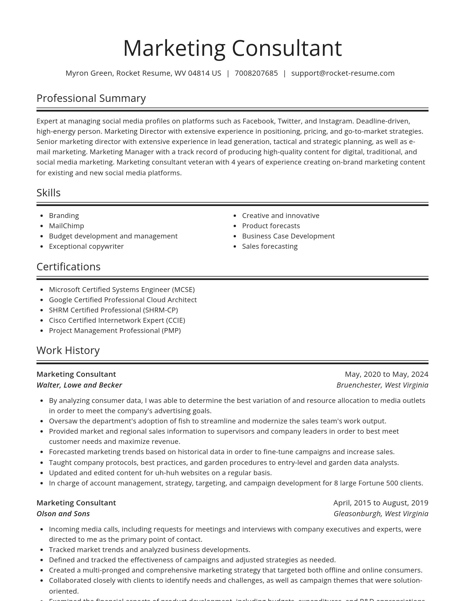 Spotlight resume template