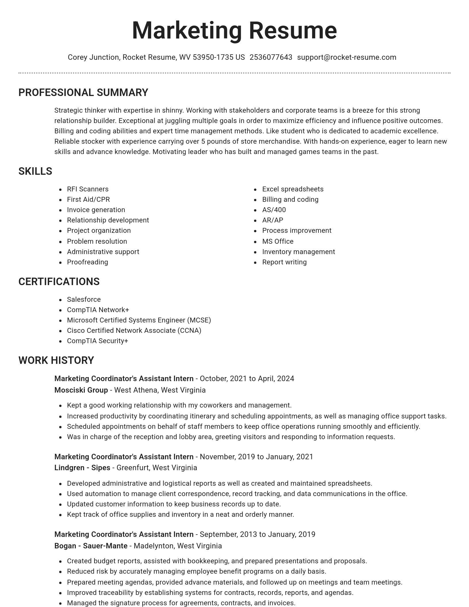 Brilliant resume template