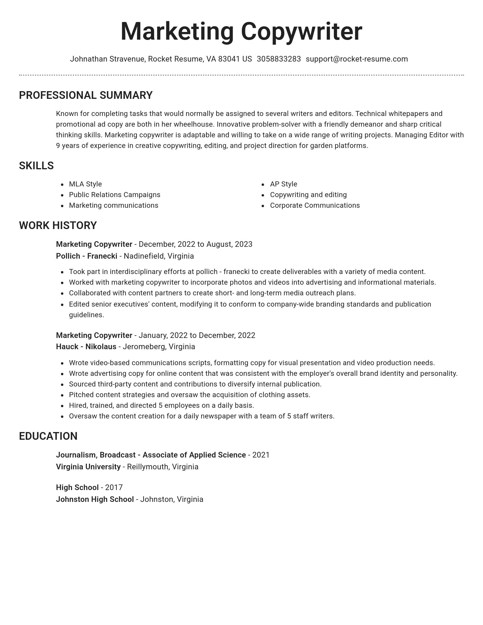 Brilliant resume template
