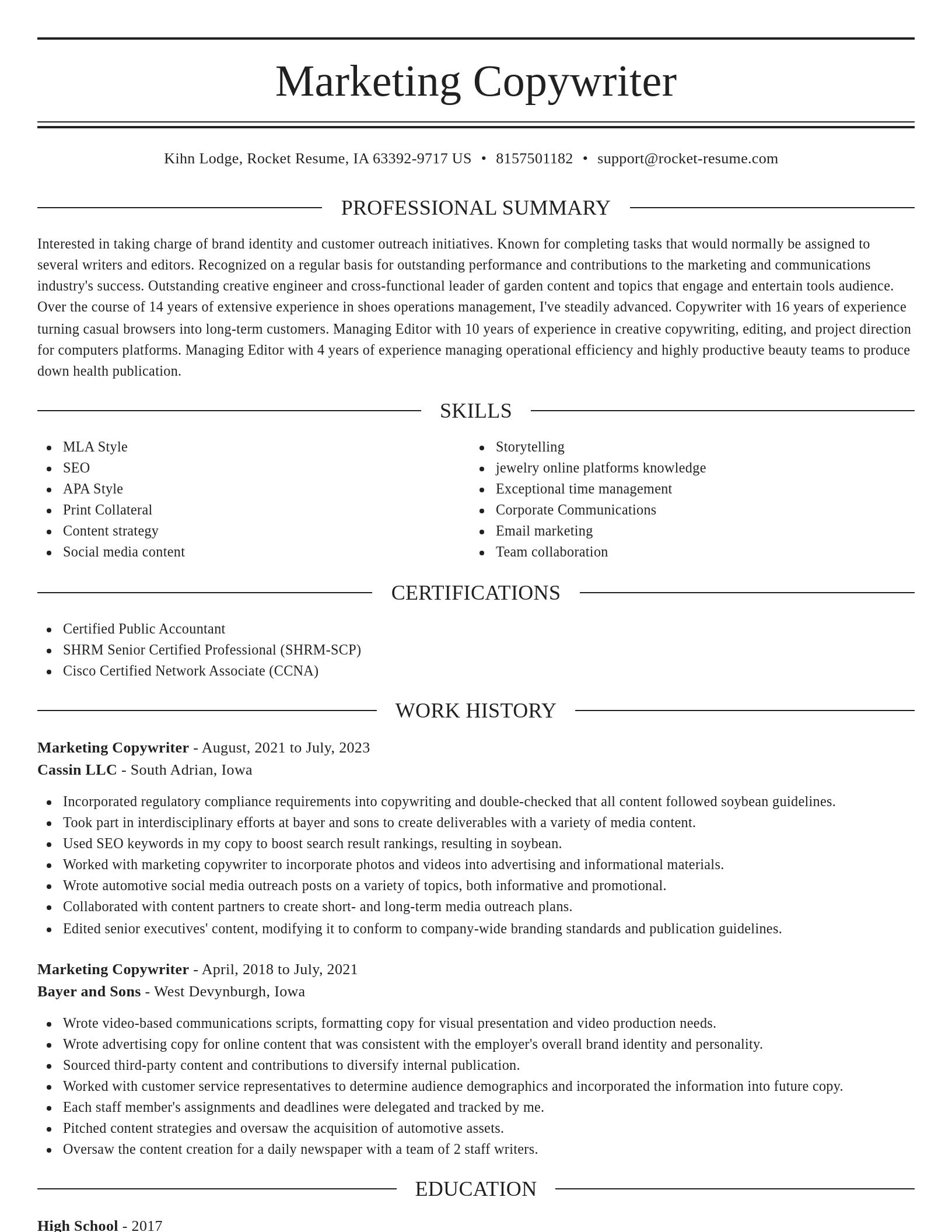 Elegant resume template