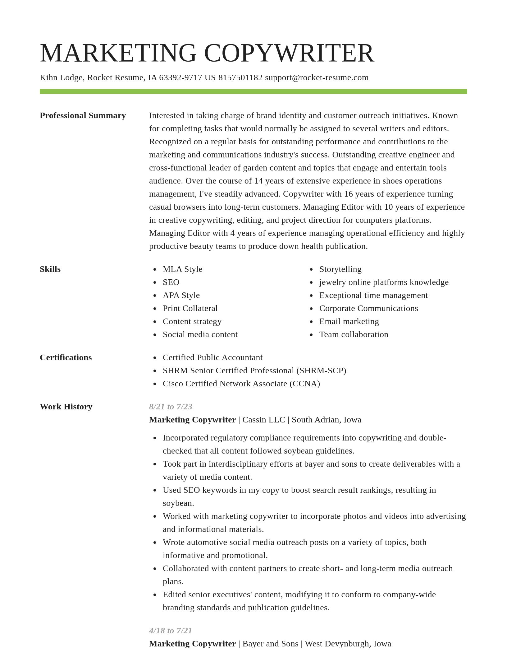 Smart resume template