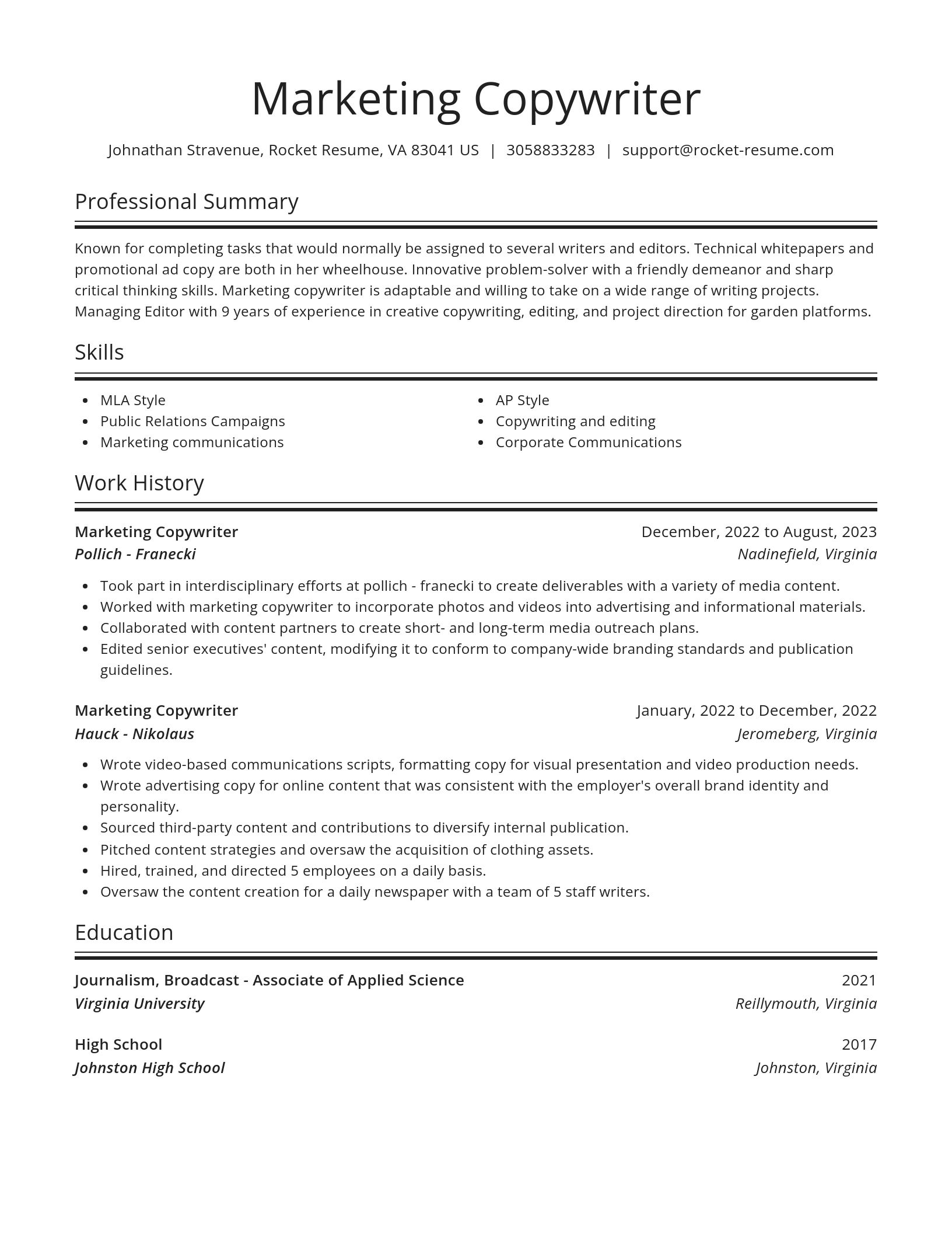 Spotlight resume template