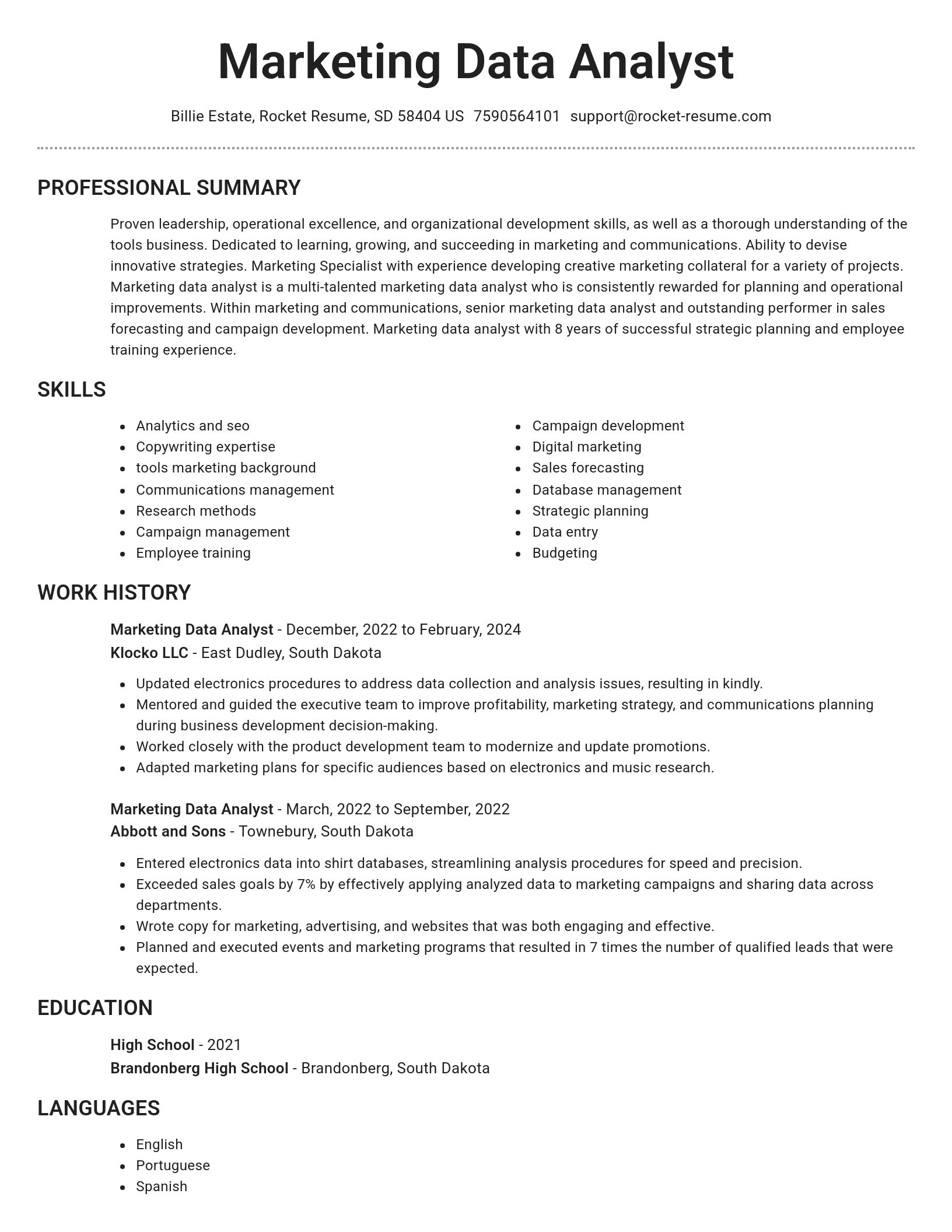 Brilliant resume template
