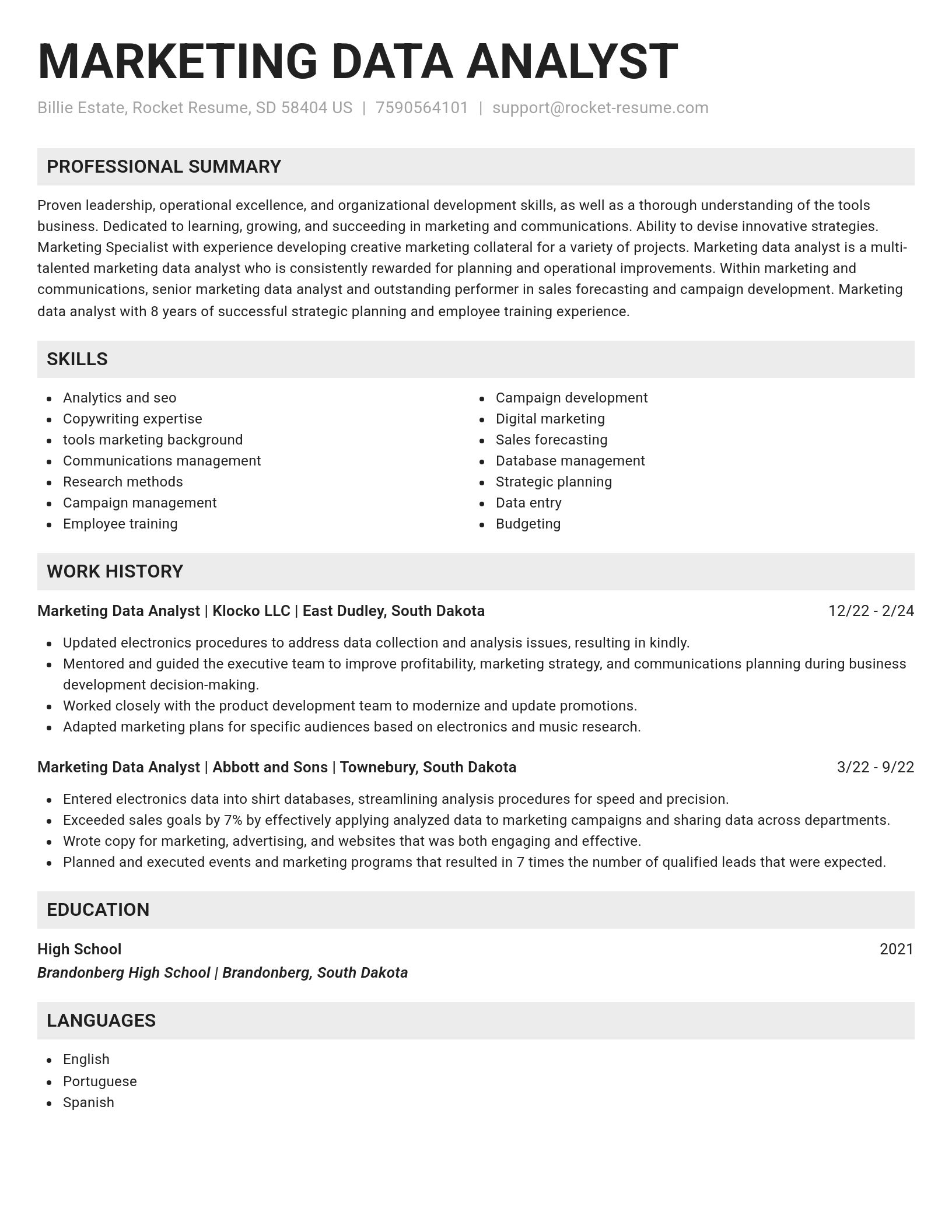 Genius resume template