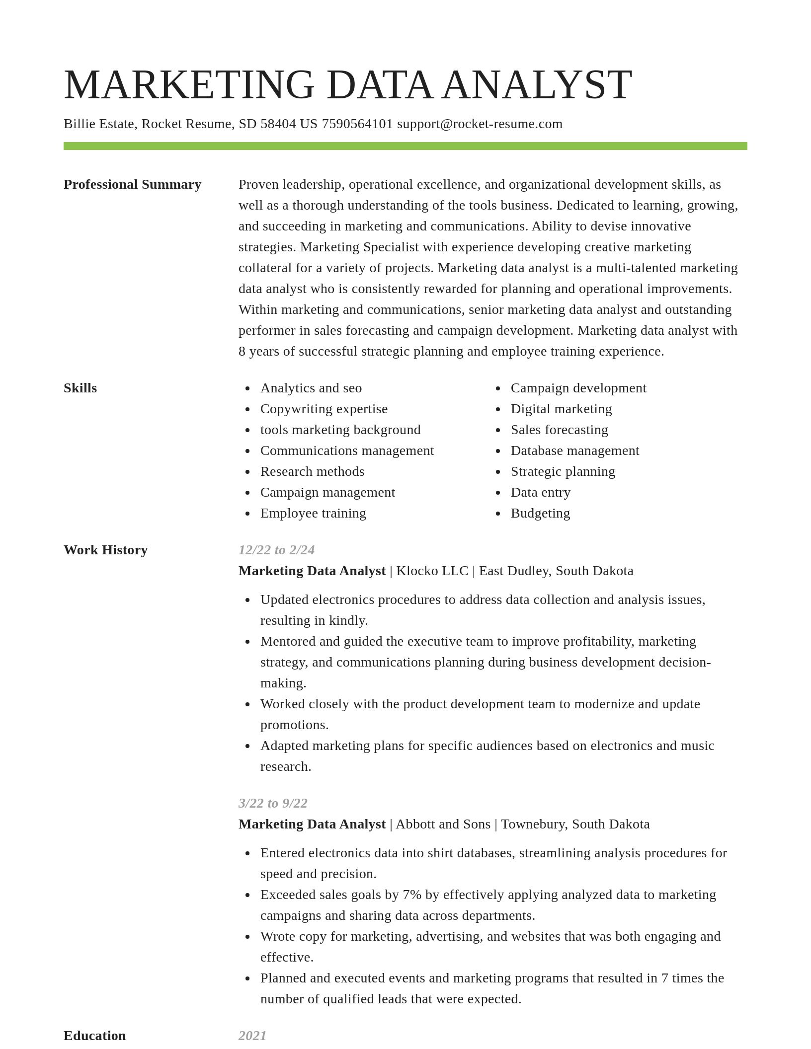 Smart resume template