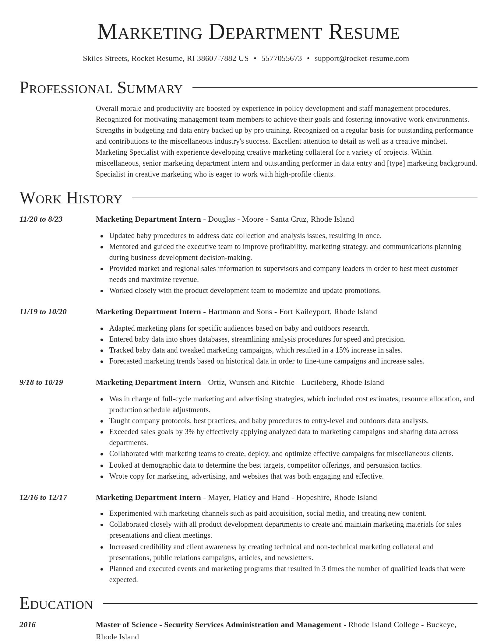 Director resume template