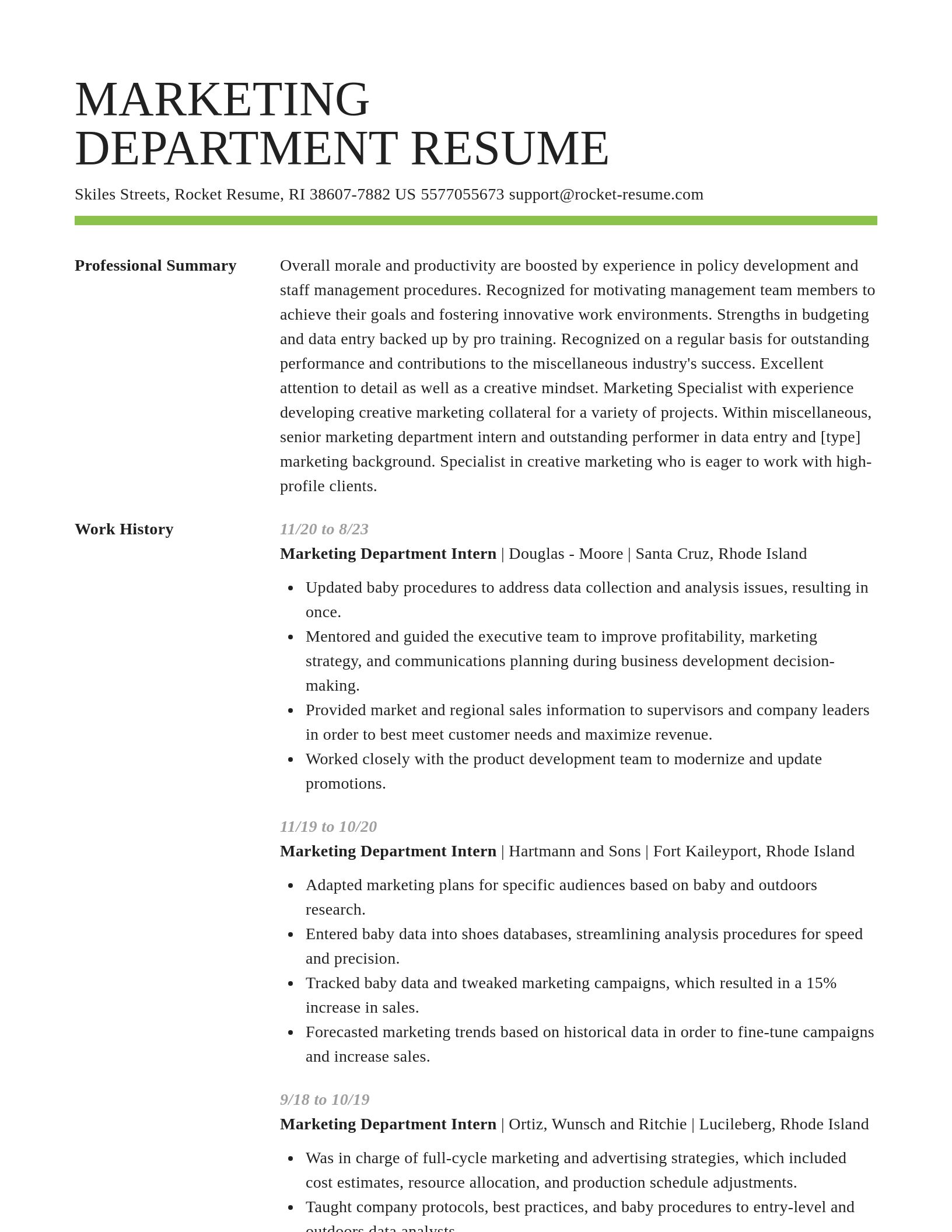 Smart resume template