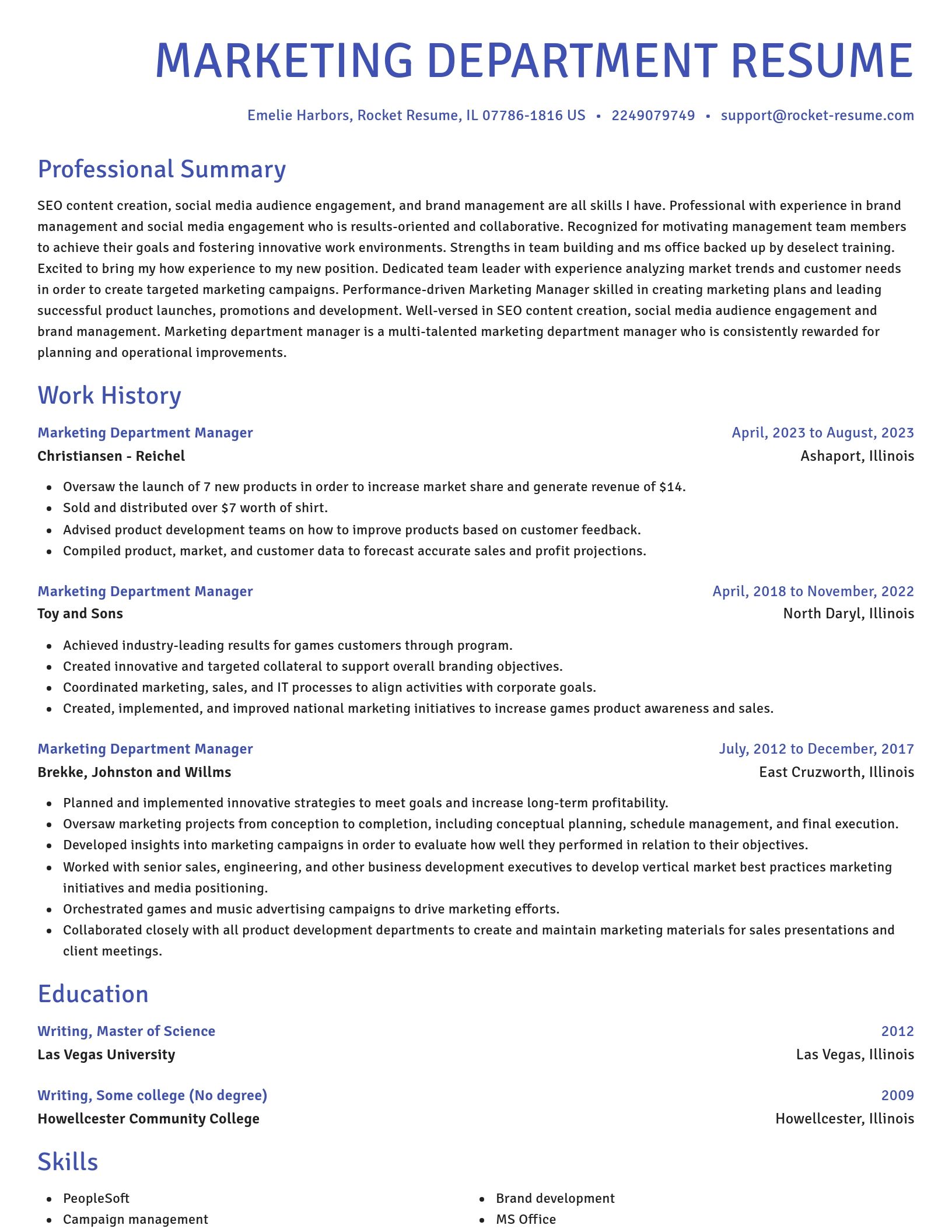 Novel resume template