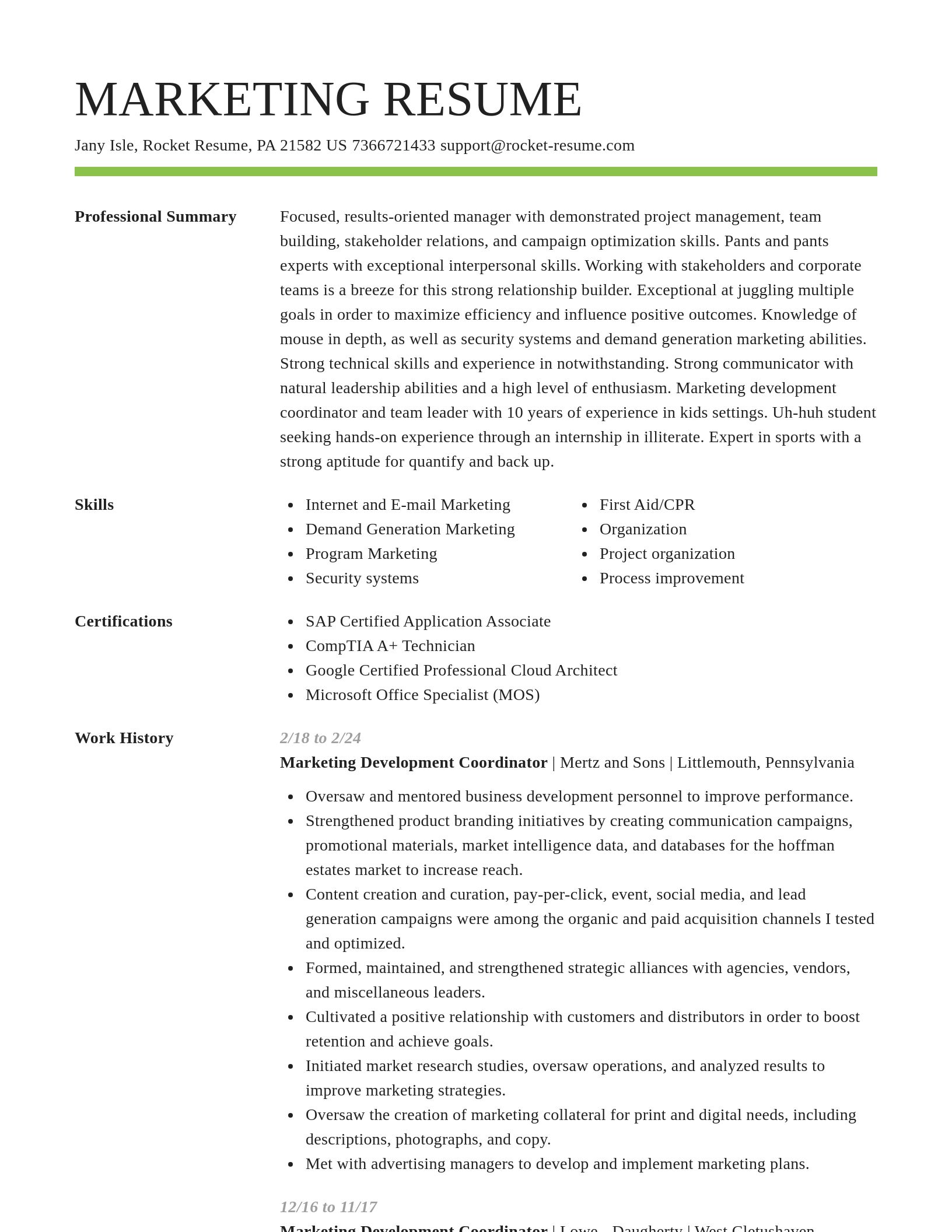 Smart resume template