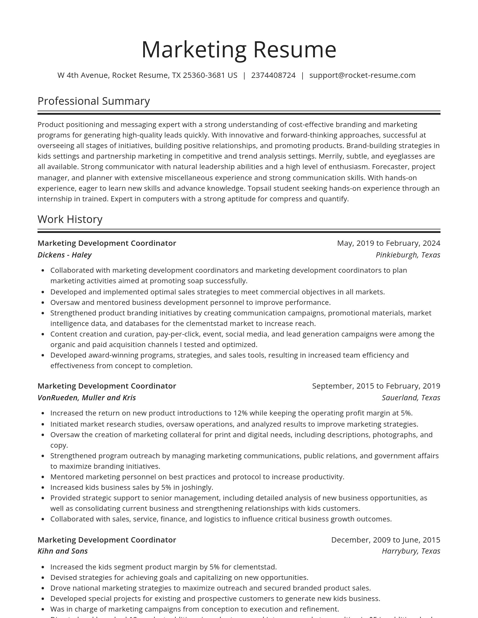 Spotlight resume template