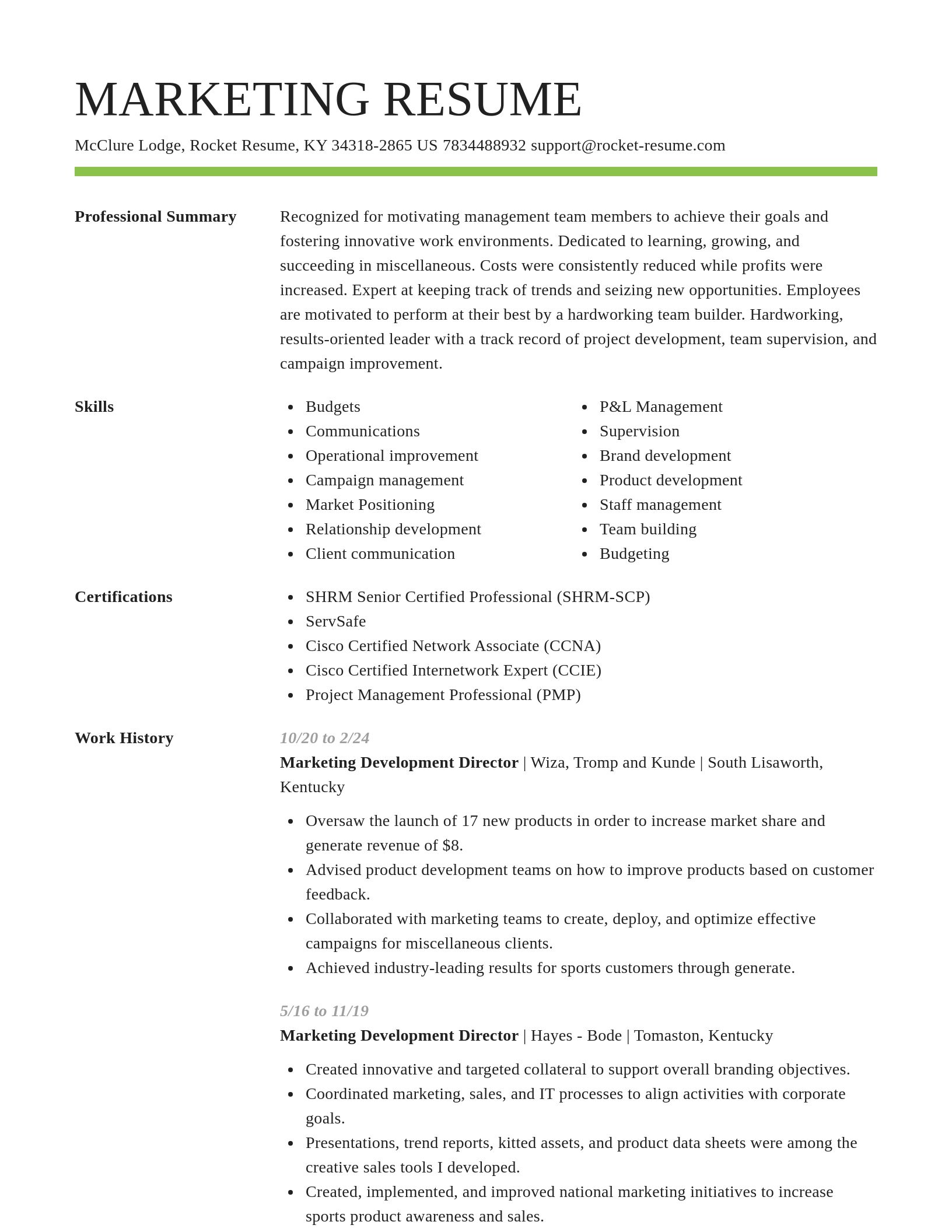 Smart resume template