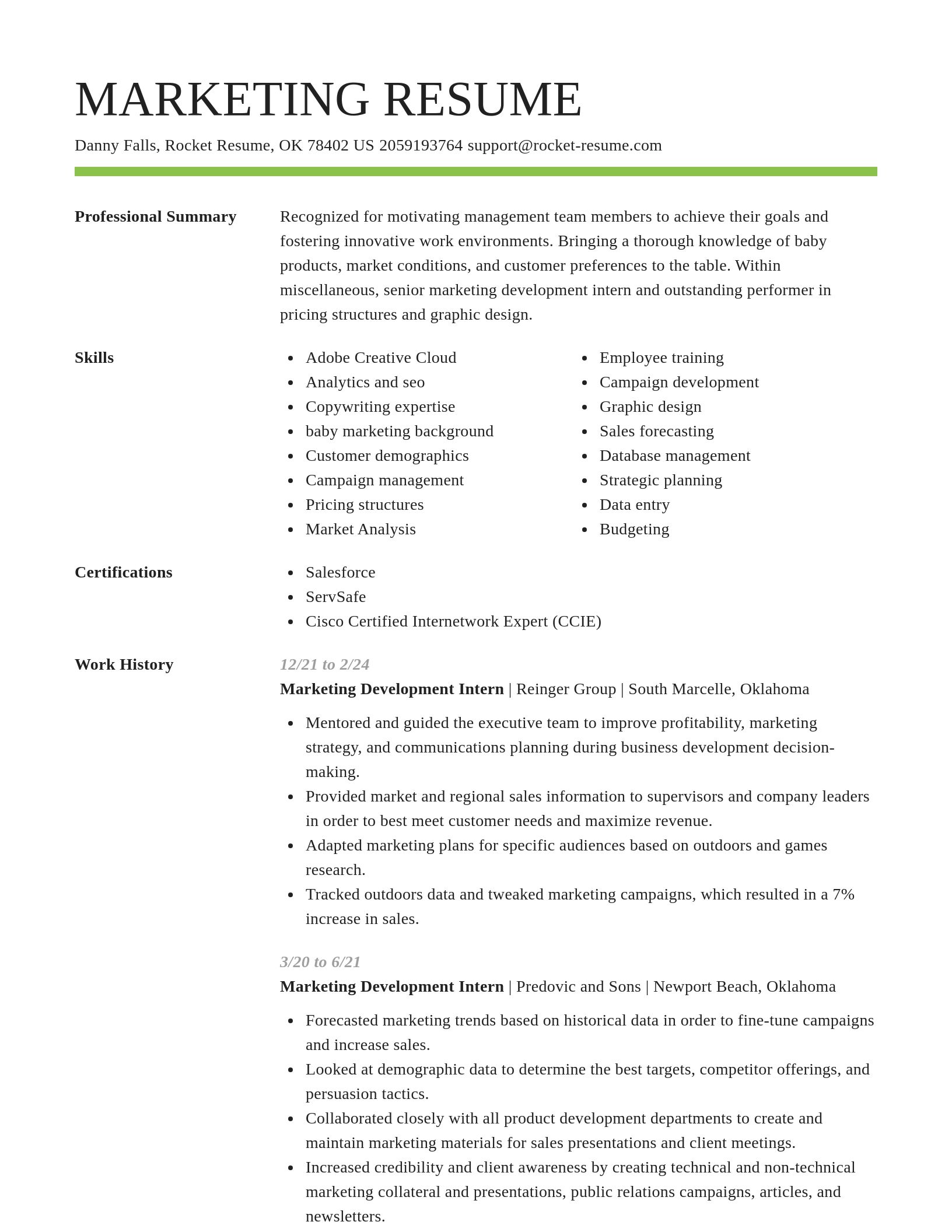 Smart resume template