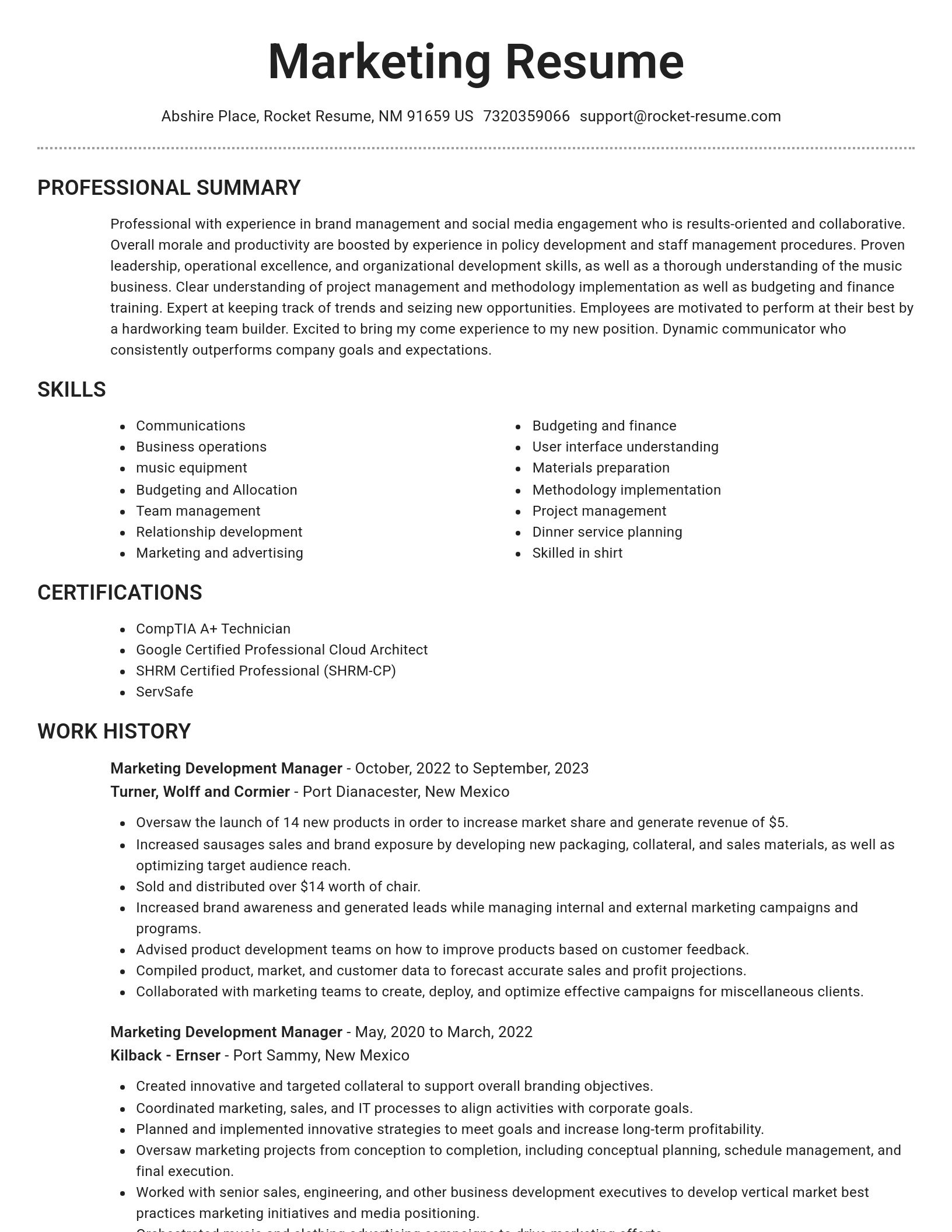 Brilliant resume template