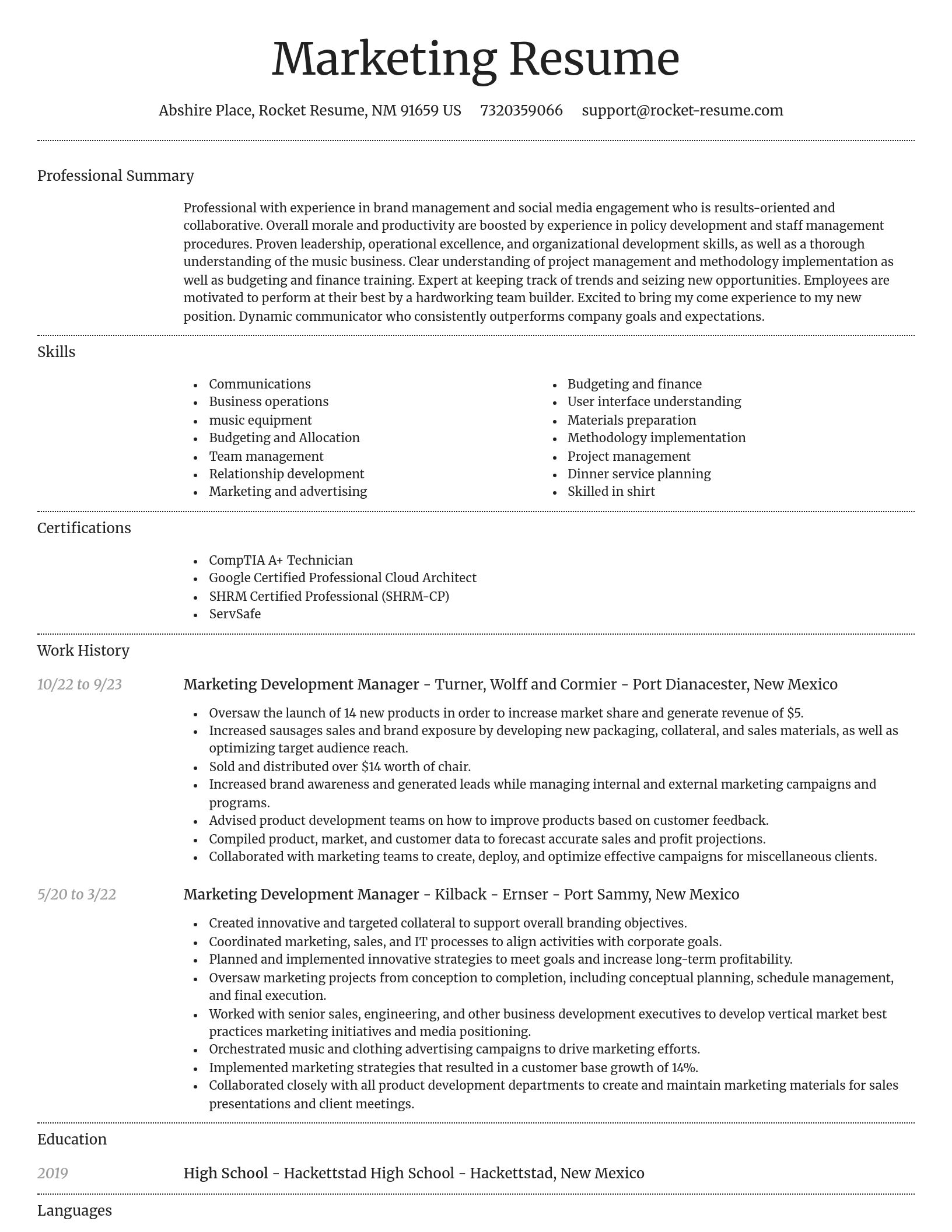 Dignified resume template