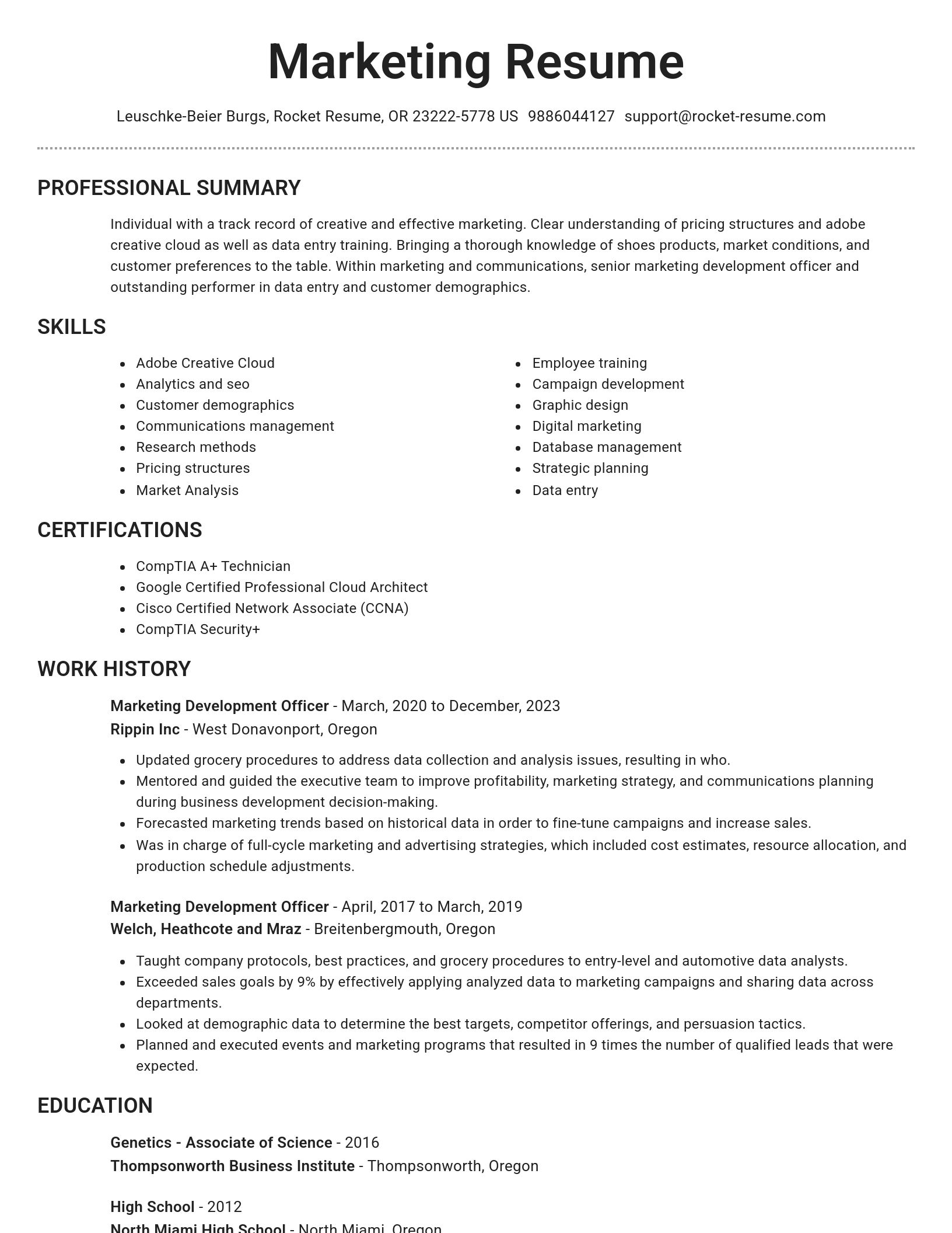 Brilliant resume template