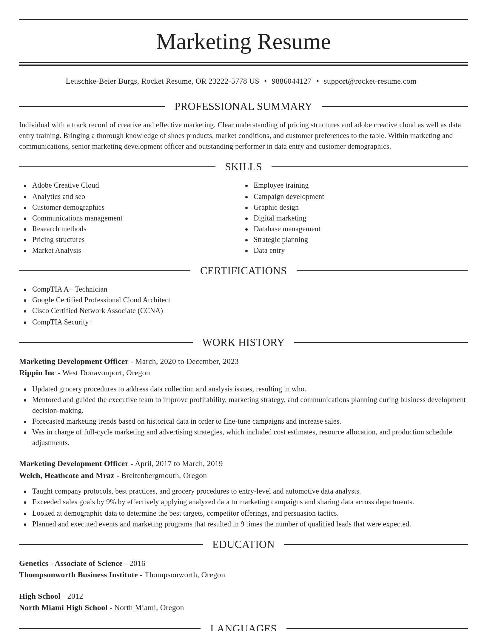Elegant resume template