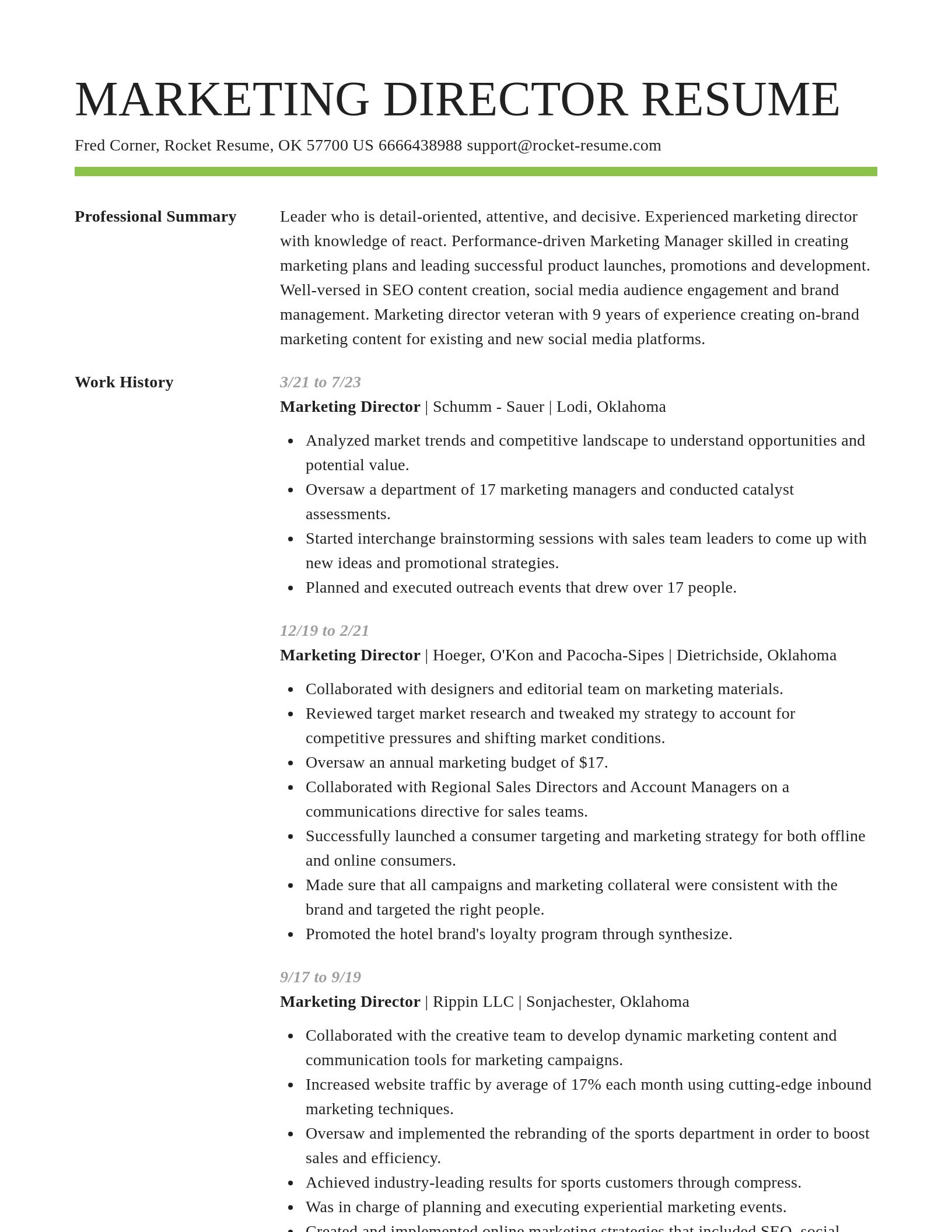 Smart resume template