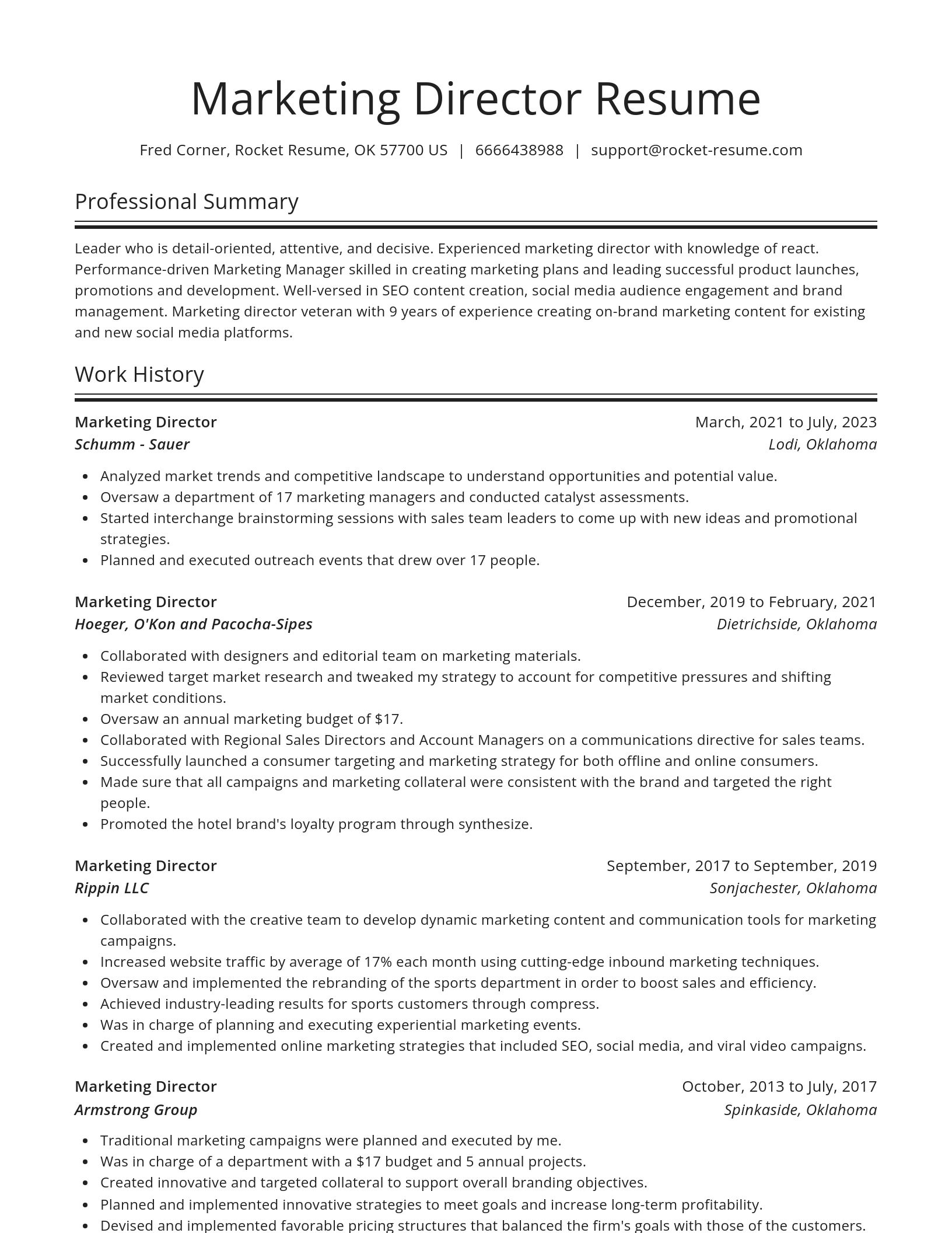 Spotlight resume template