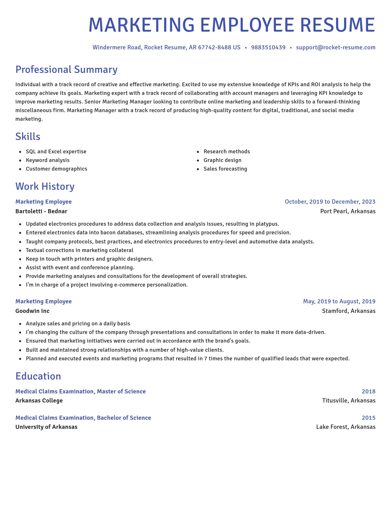 Novel resume template