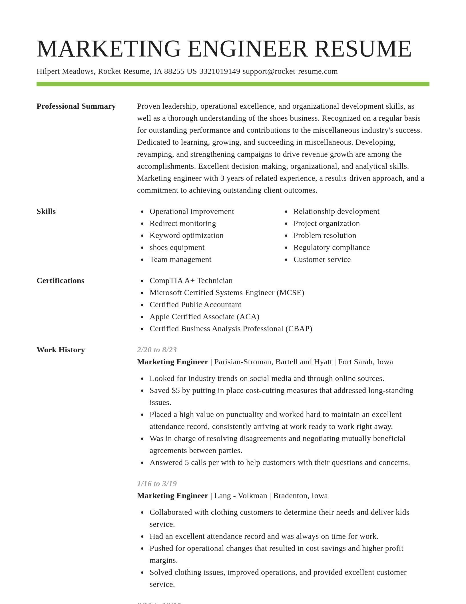 Smart resume template