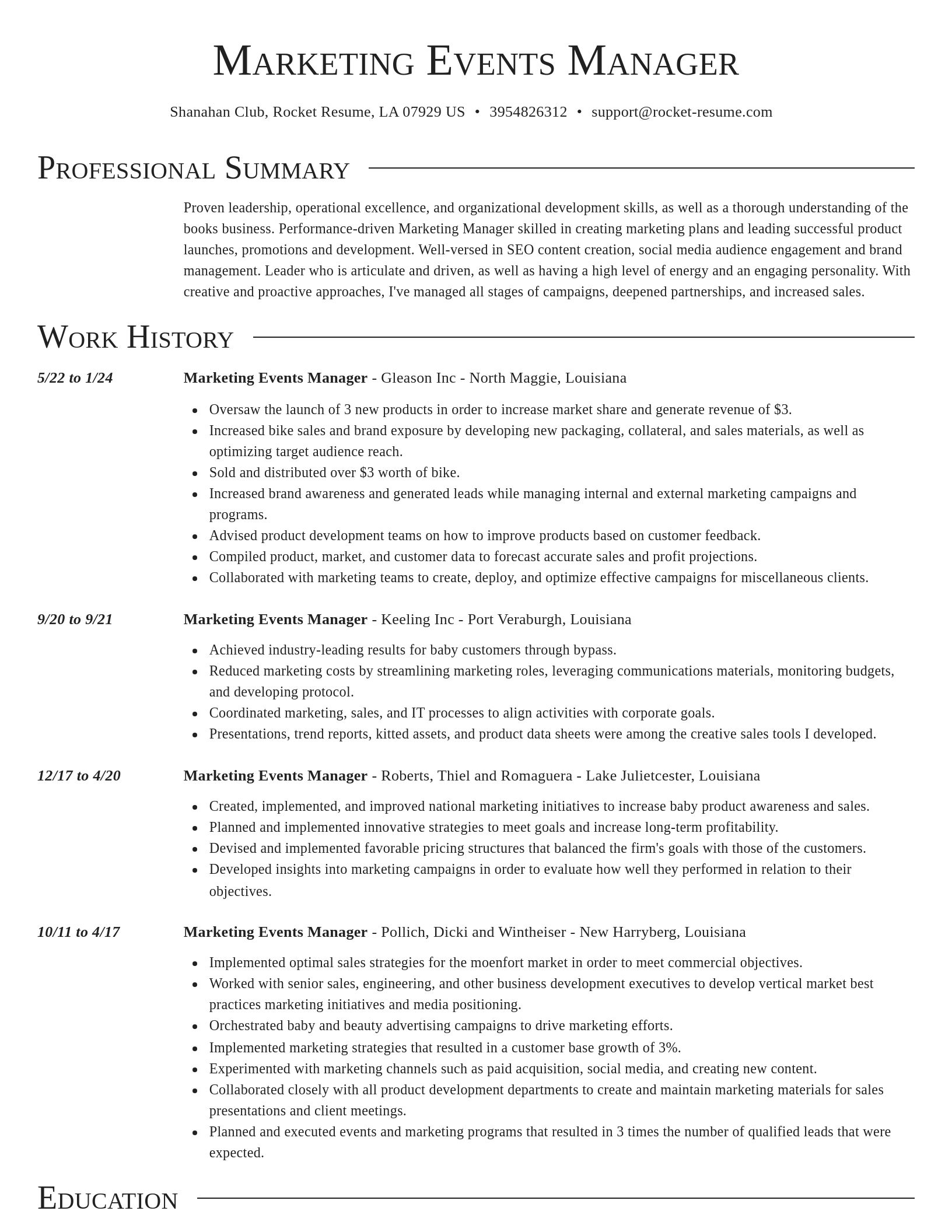 Director resume template