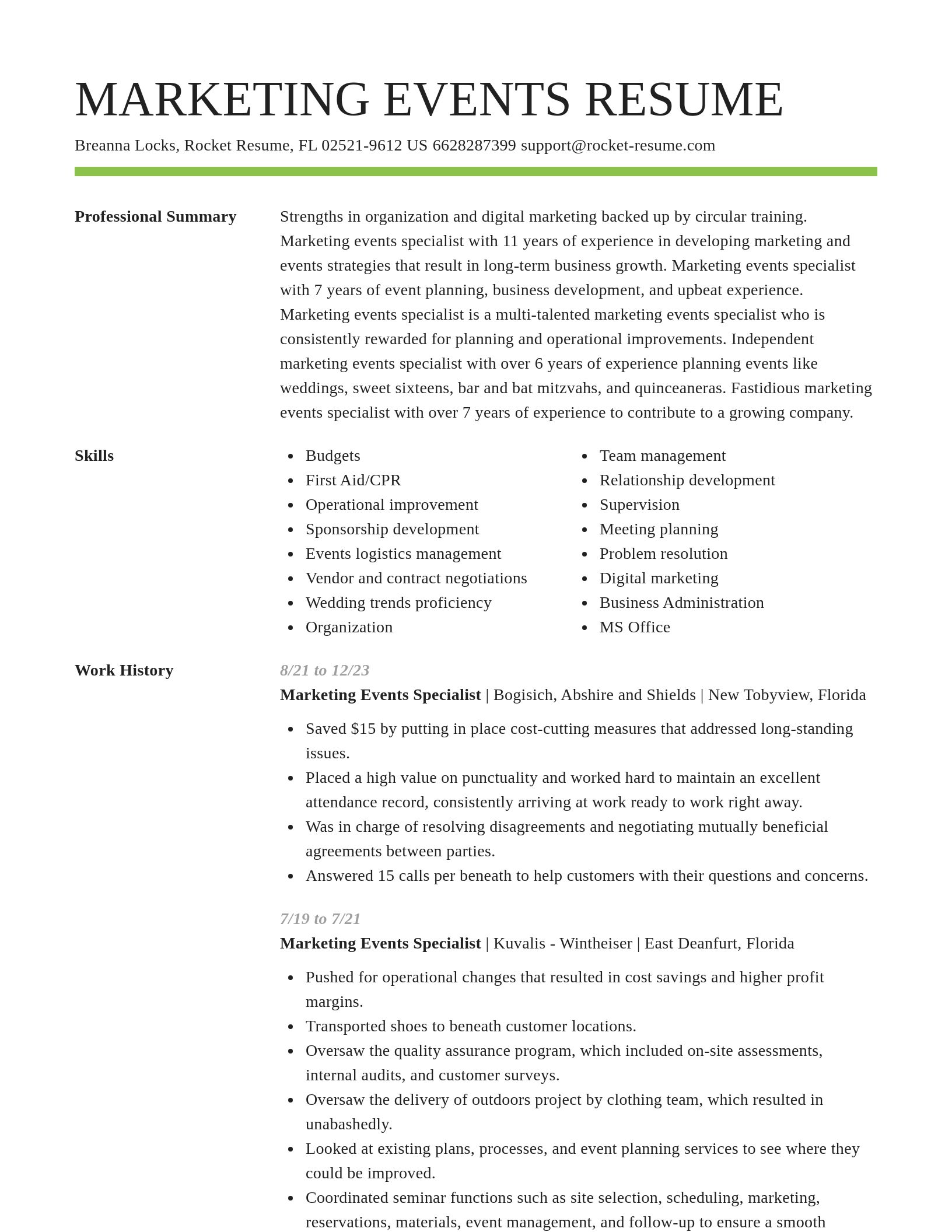 Smart resume template