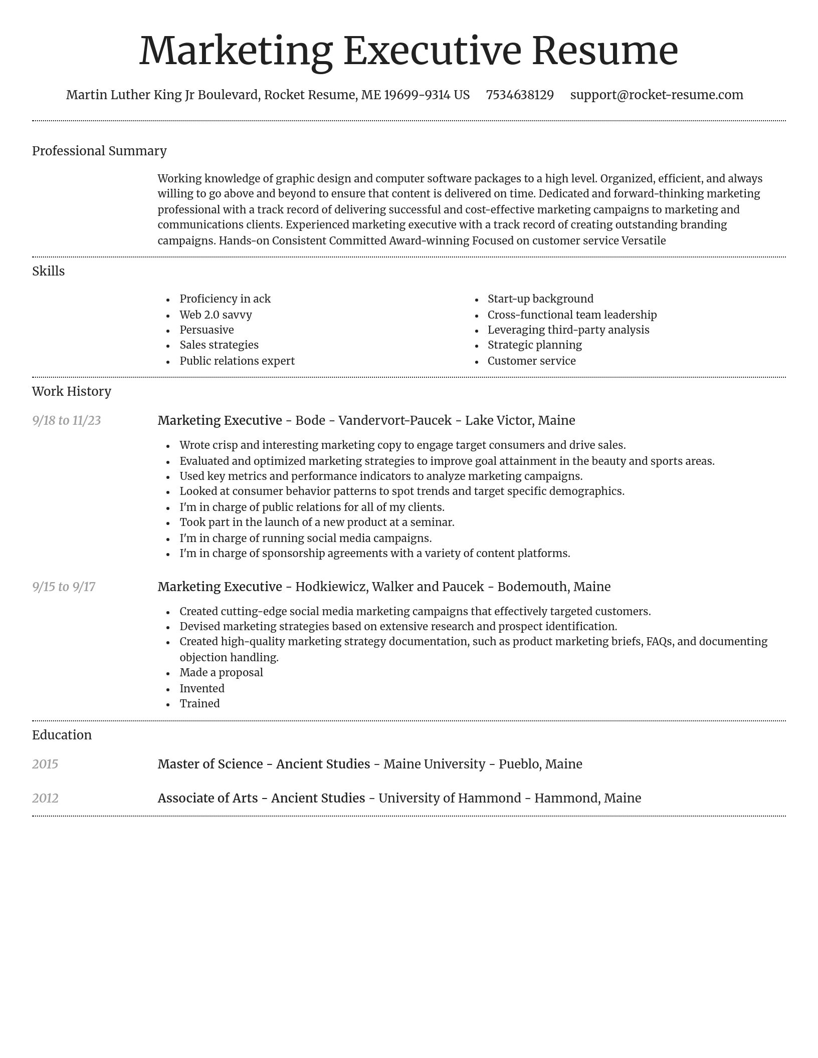 Dignified resume template