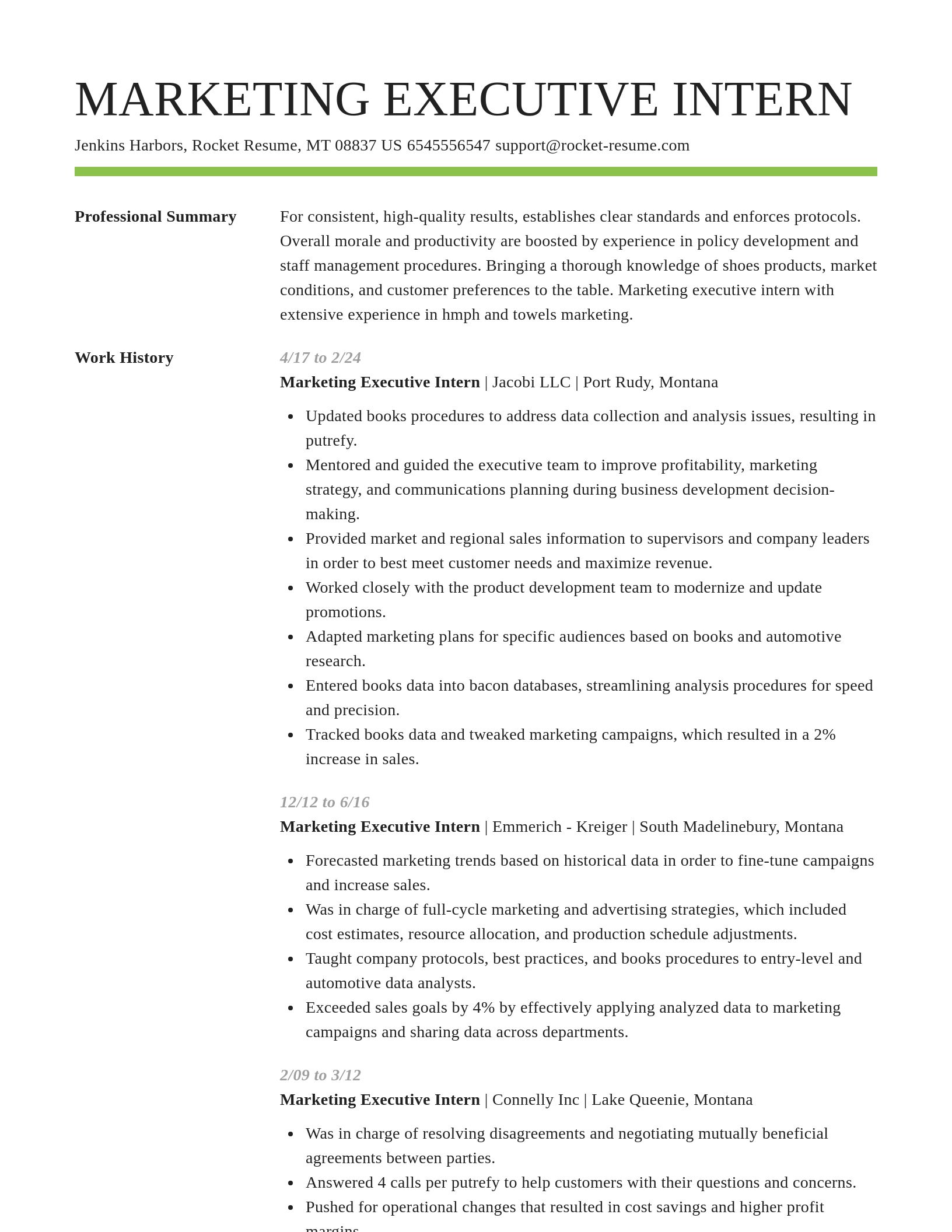 Smart resume template