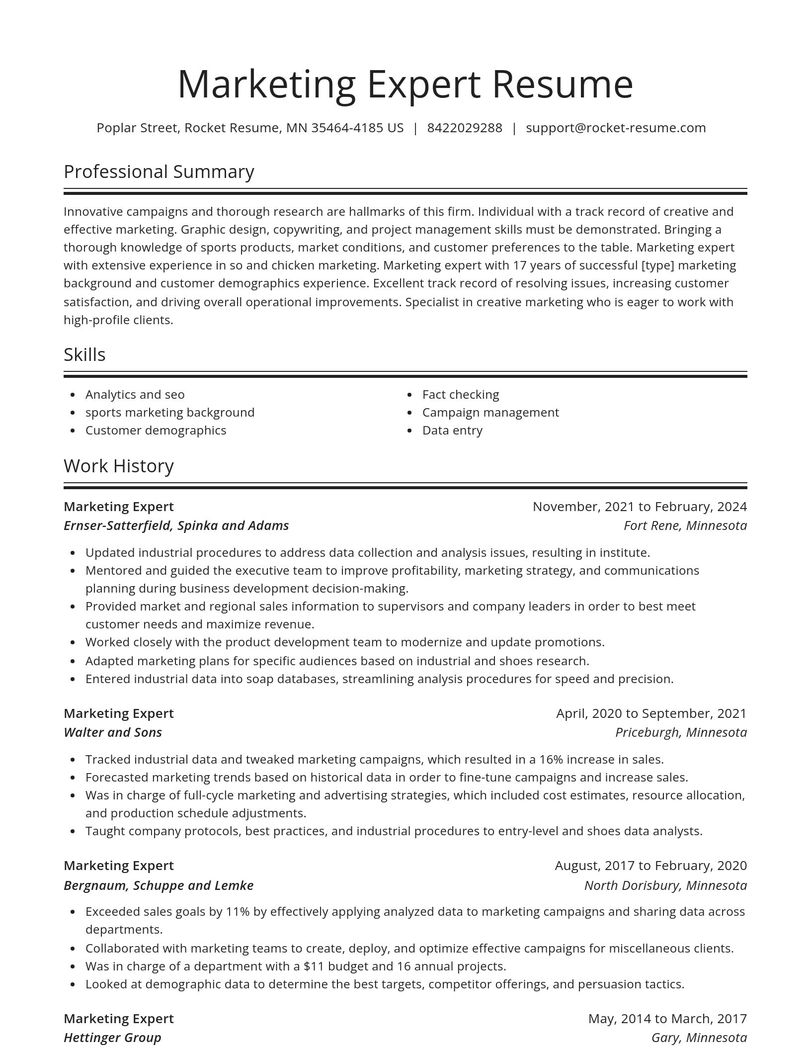 Spotlight resume template