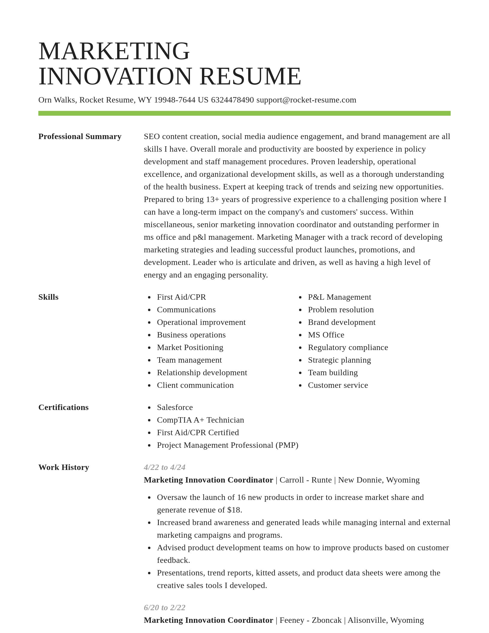 Smart resume template