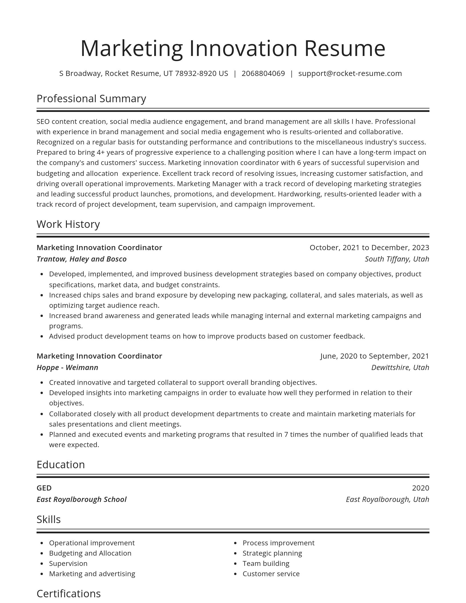 Spotlight resume template