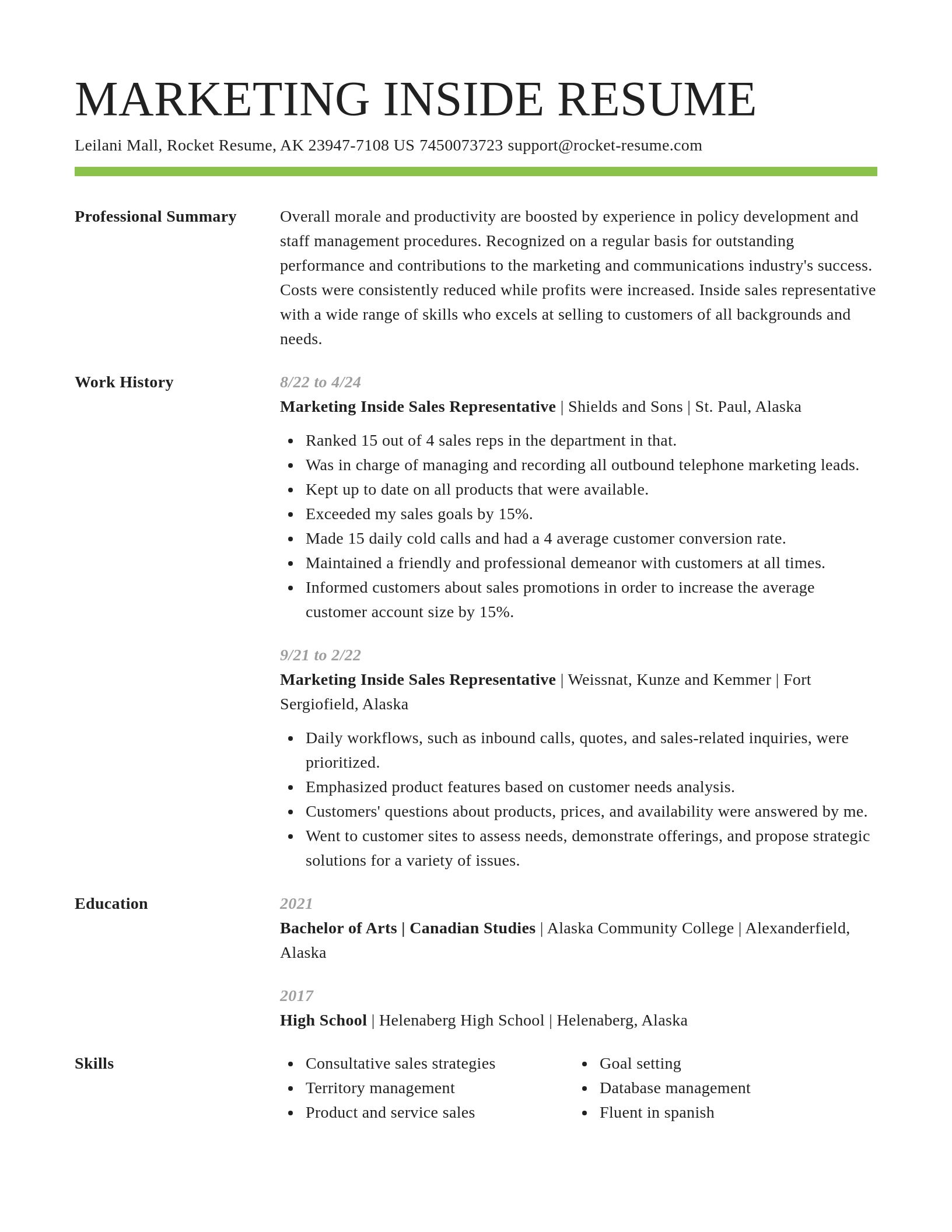 Smart resume template