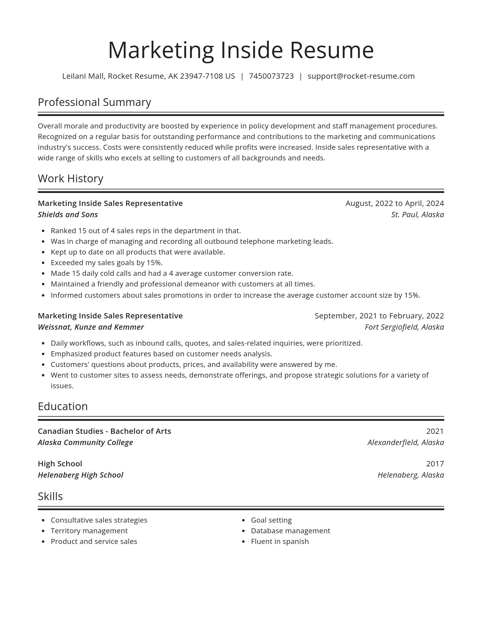 Spotlight resume template