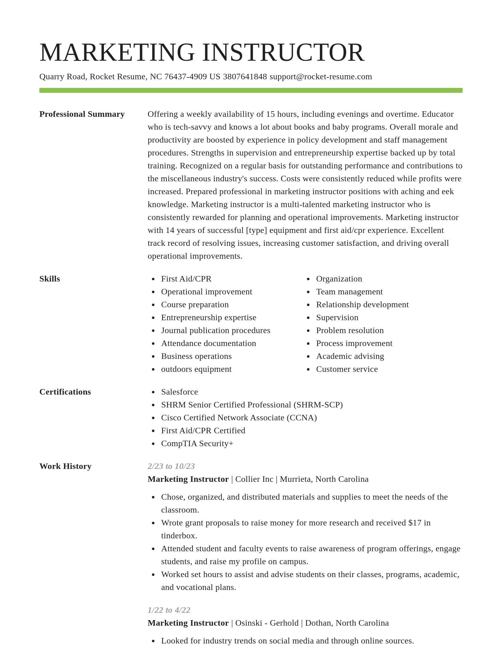 Smart resume template