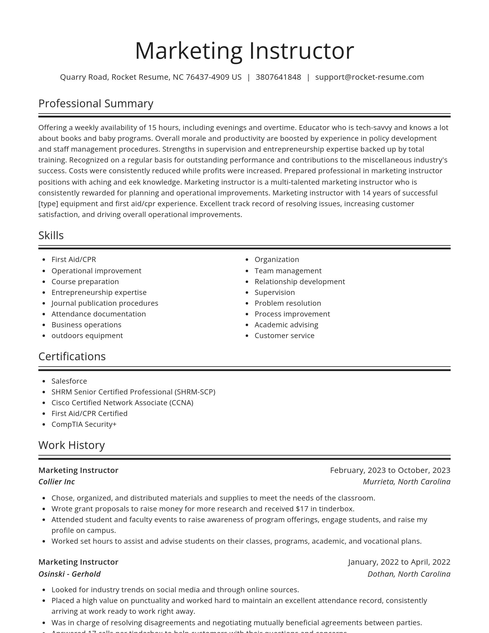 Spotlight resume template
