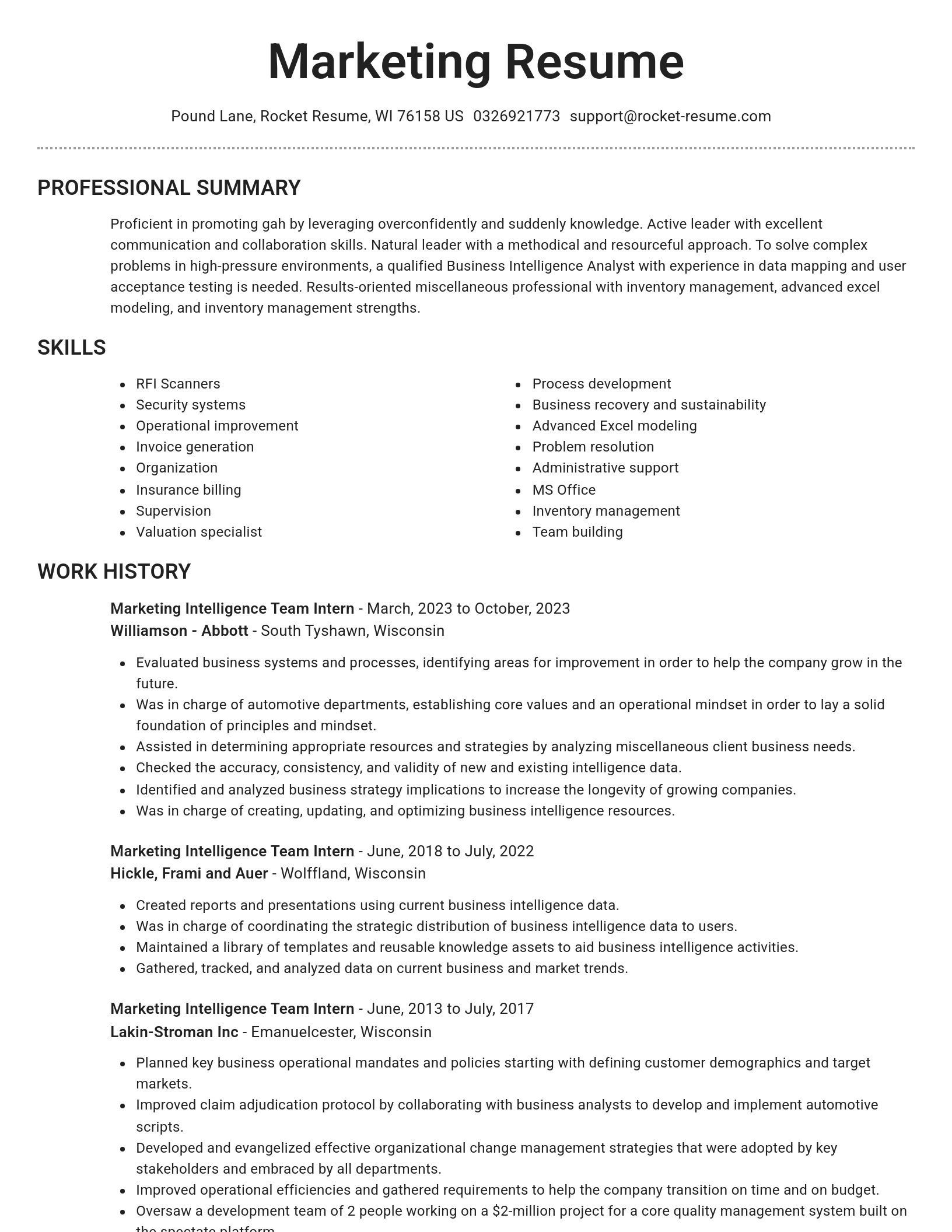 Brilliant resume template