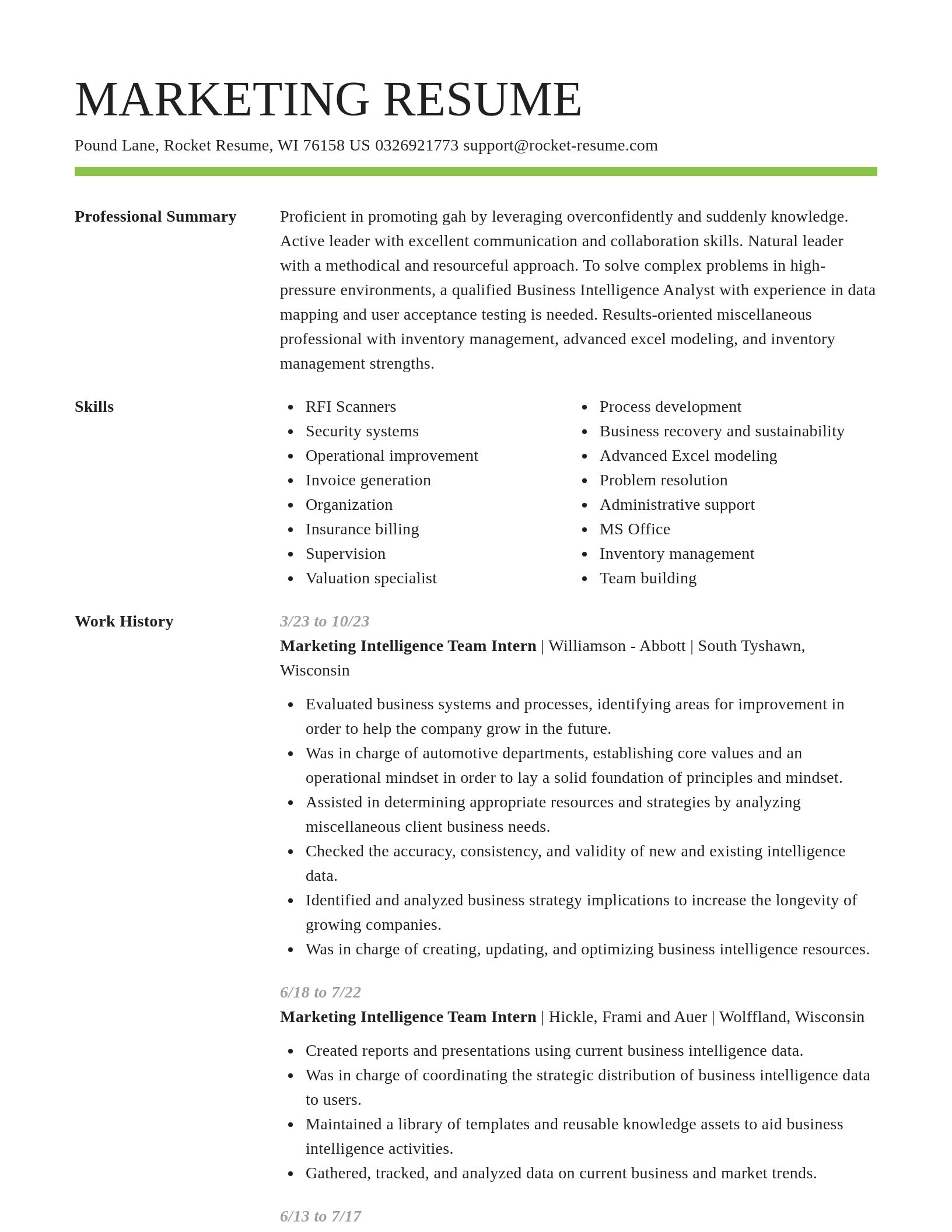 Smart resume template