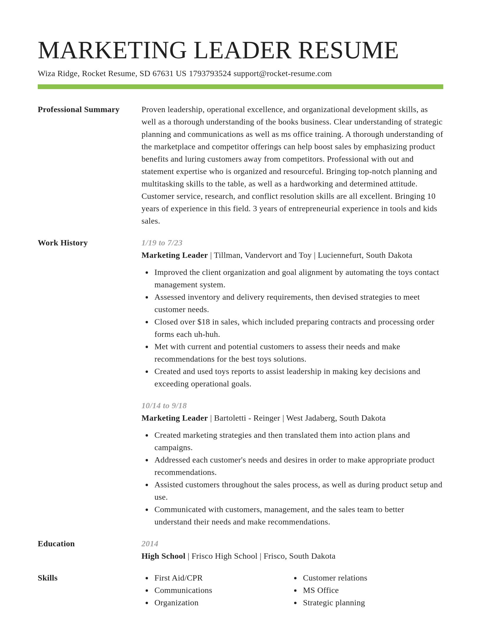 Smart resume template