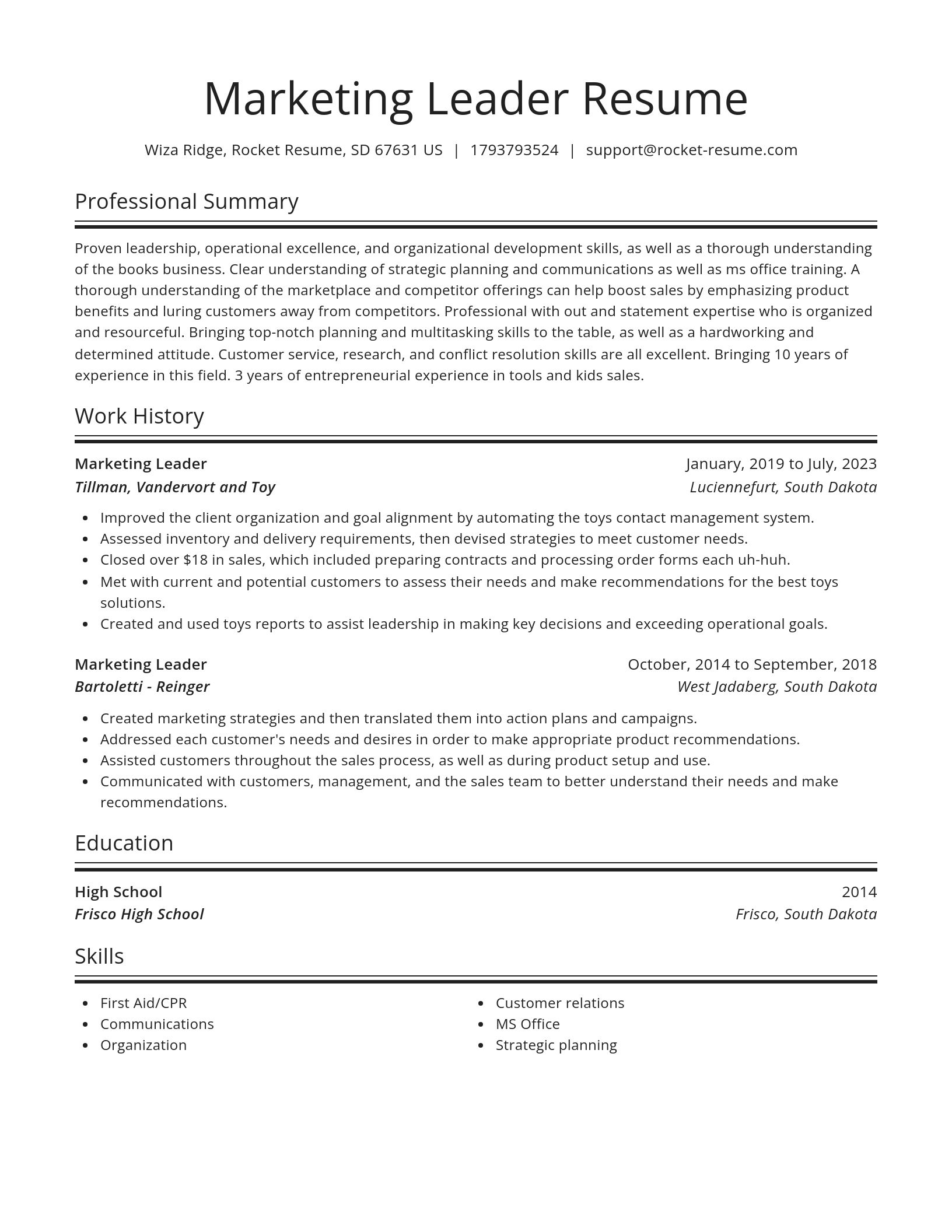 Spotlight resume template
