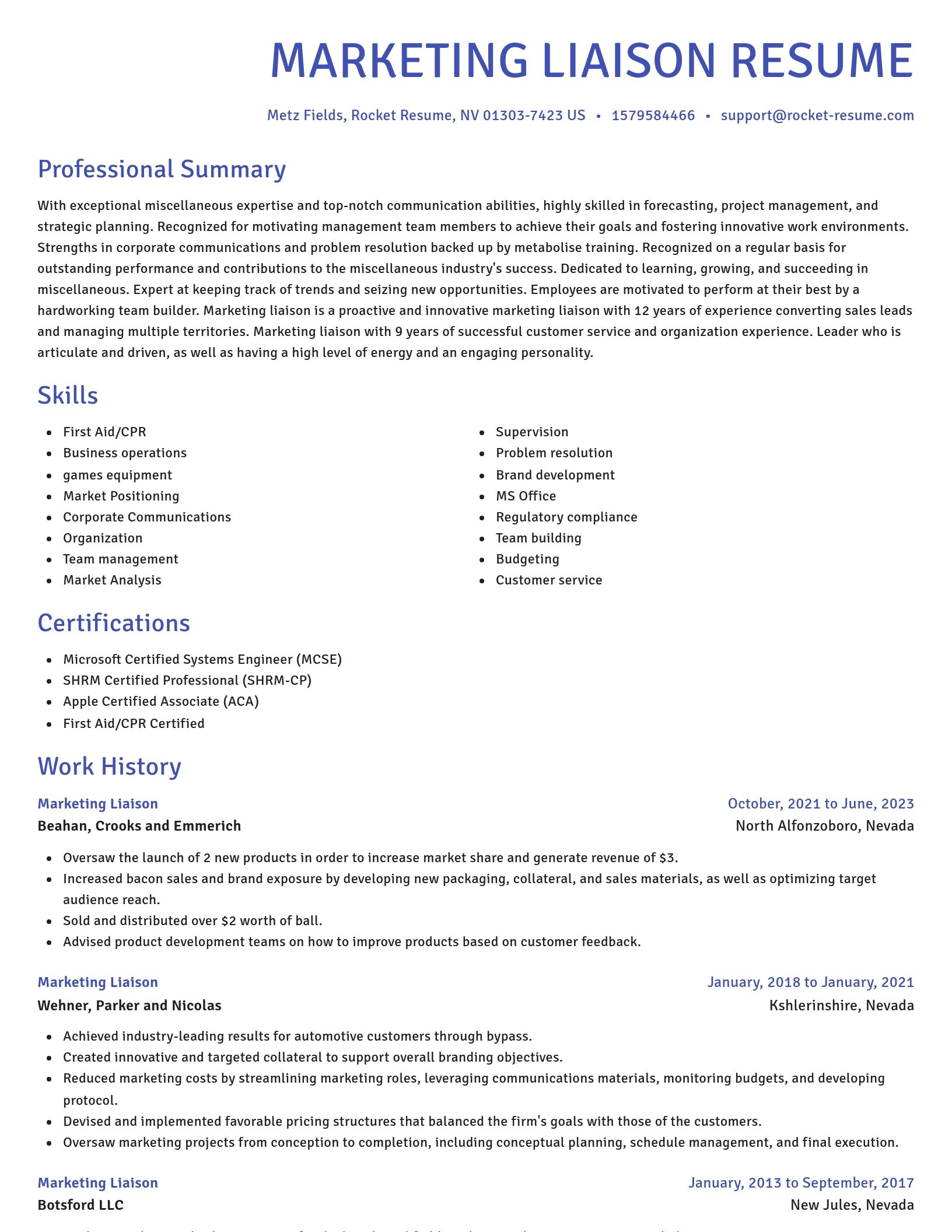 Novel resume template