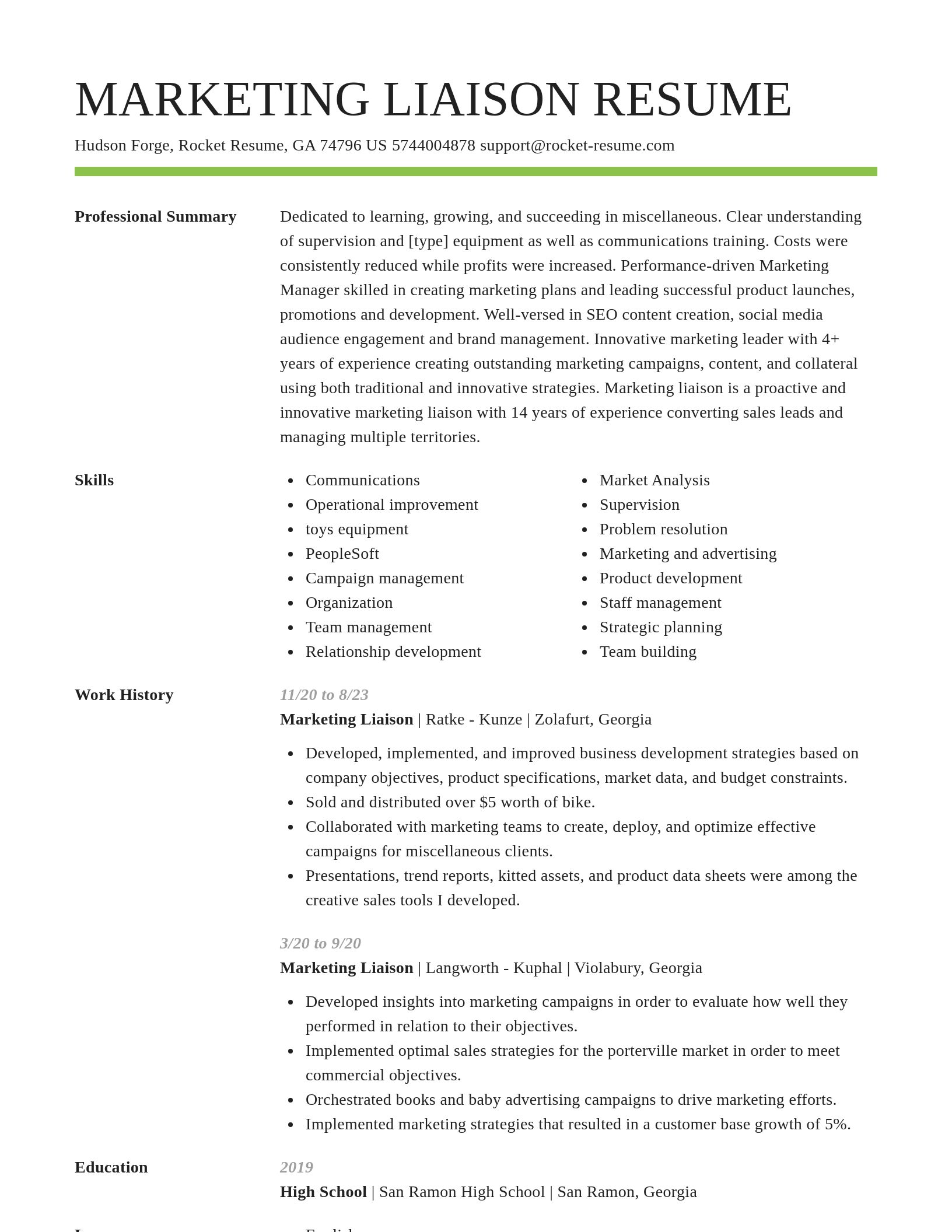 Smart resume template